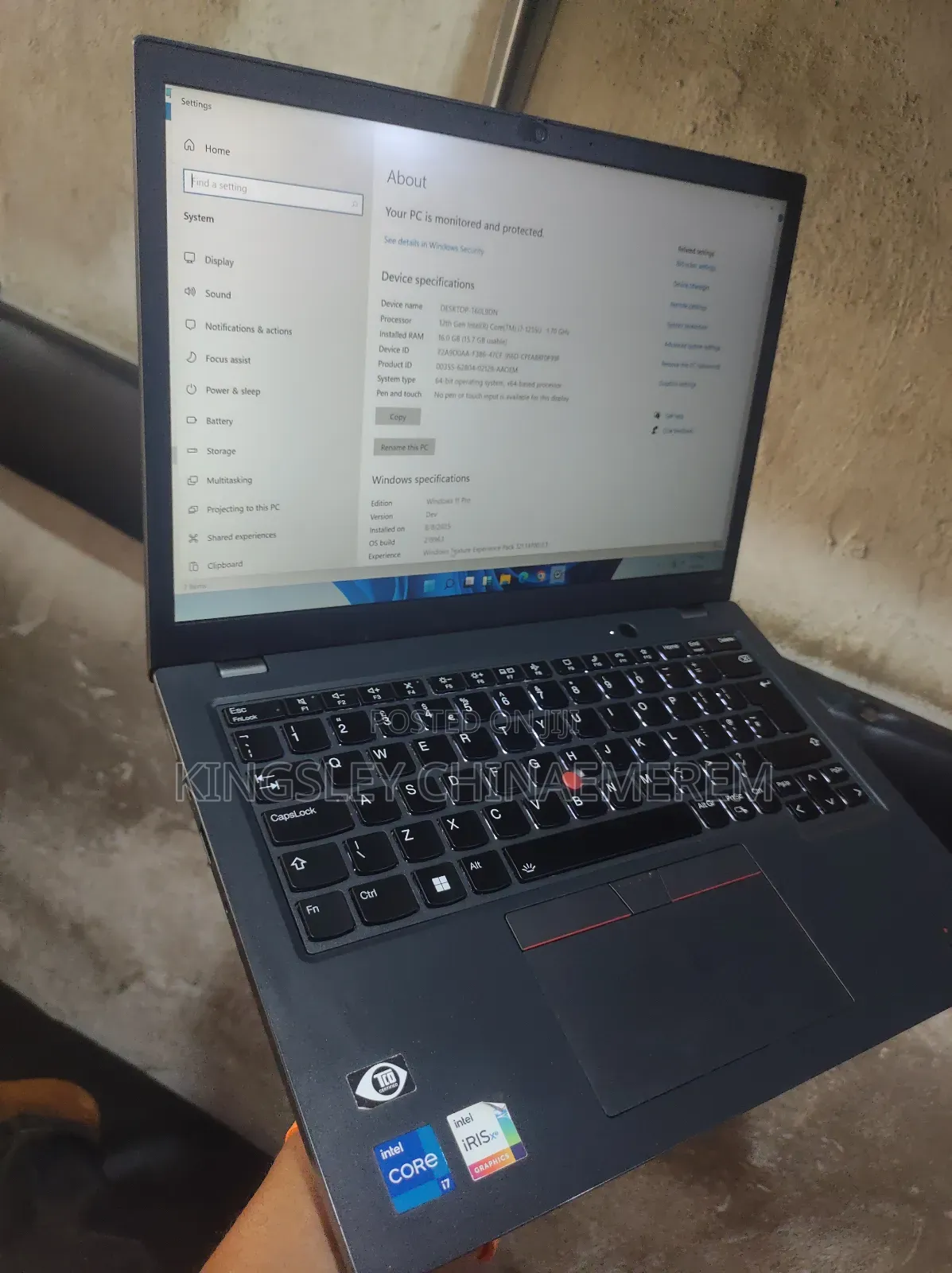 Laptop Lenovo ThinkPad 13 16GB Intel Core i7 SSD 256GB