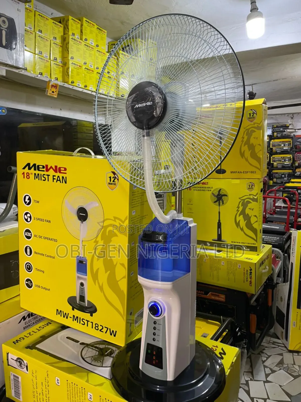 Mewe Rechargeable A.C Fan 18" Mw-mist1827w Set