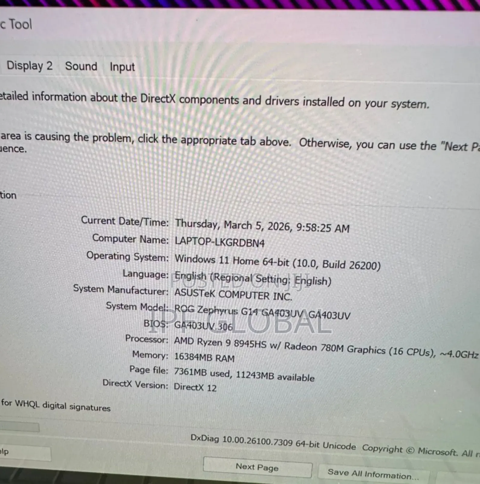 New Laptop Asus ROG Zephyrus G14 16GB AMD Ryzen 9 SSD 1T
