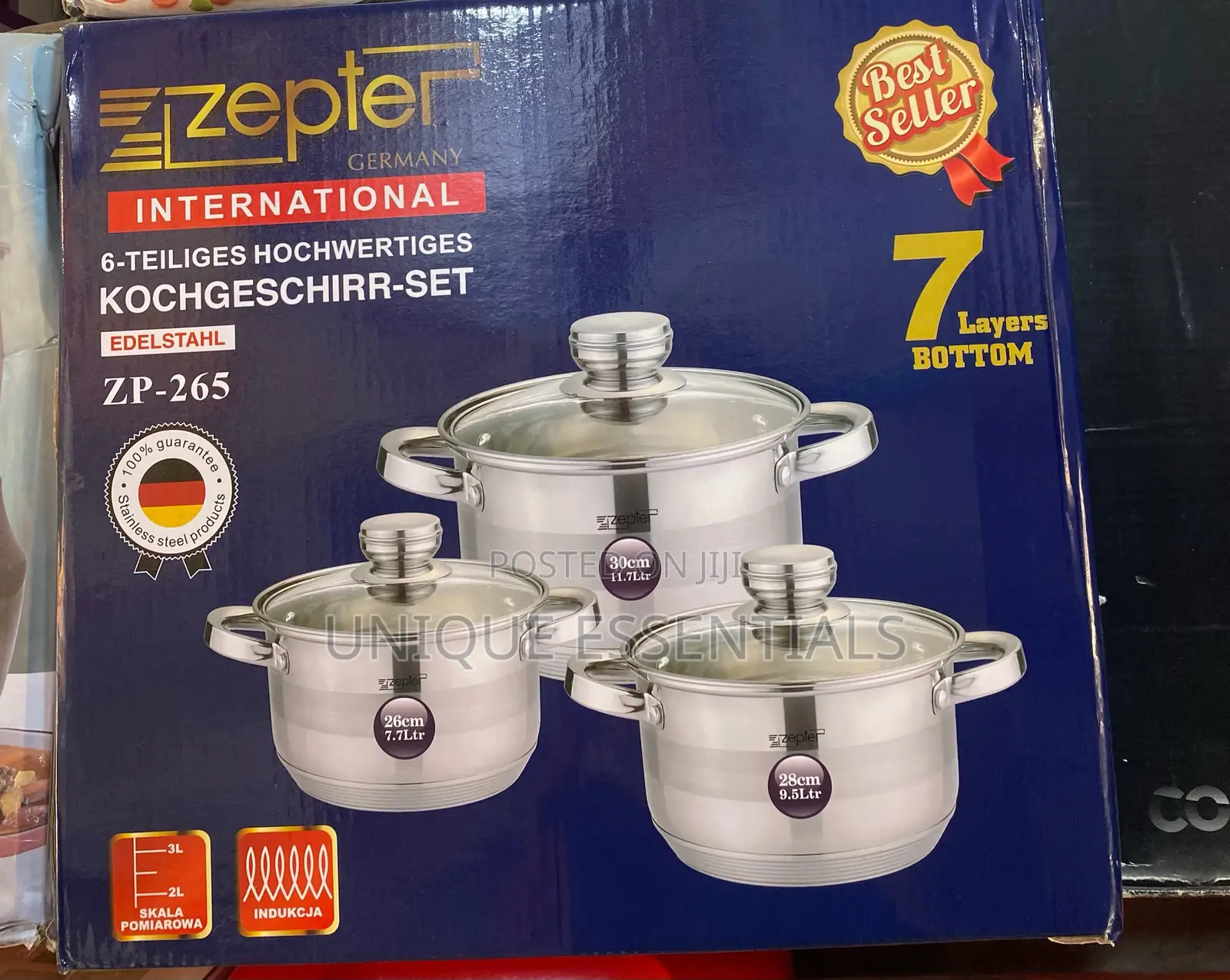 Zepter 6 Sets High Quality Non- Toxic Stainless Steel Pot Cookware