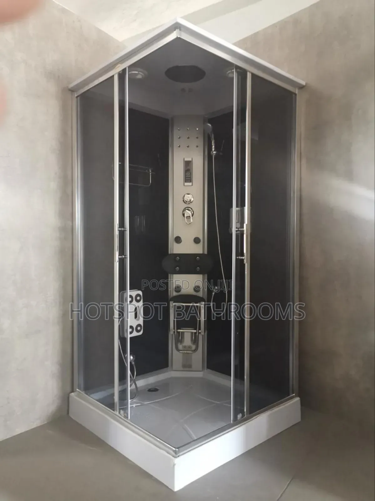 Luxury Steam Shower Cabin With Massage Jets, Double Doors Sliding