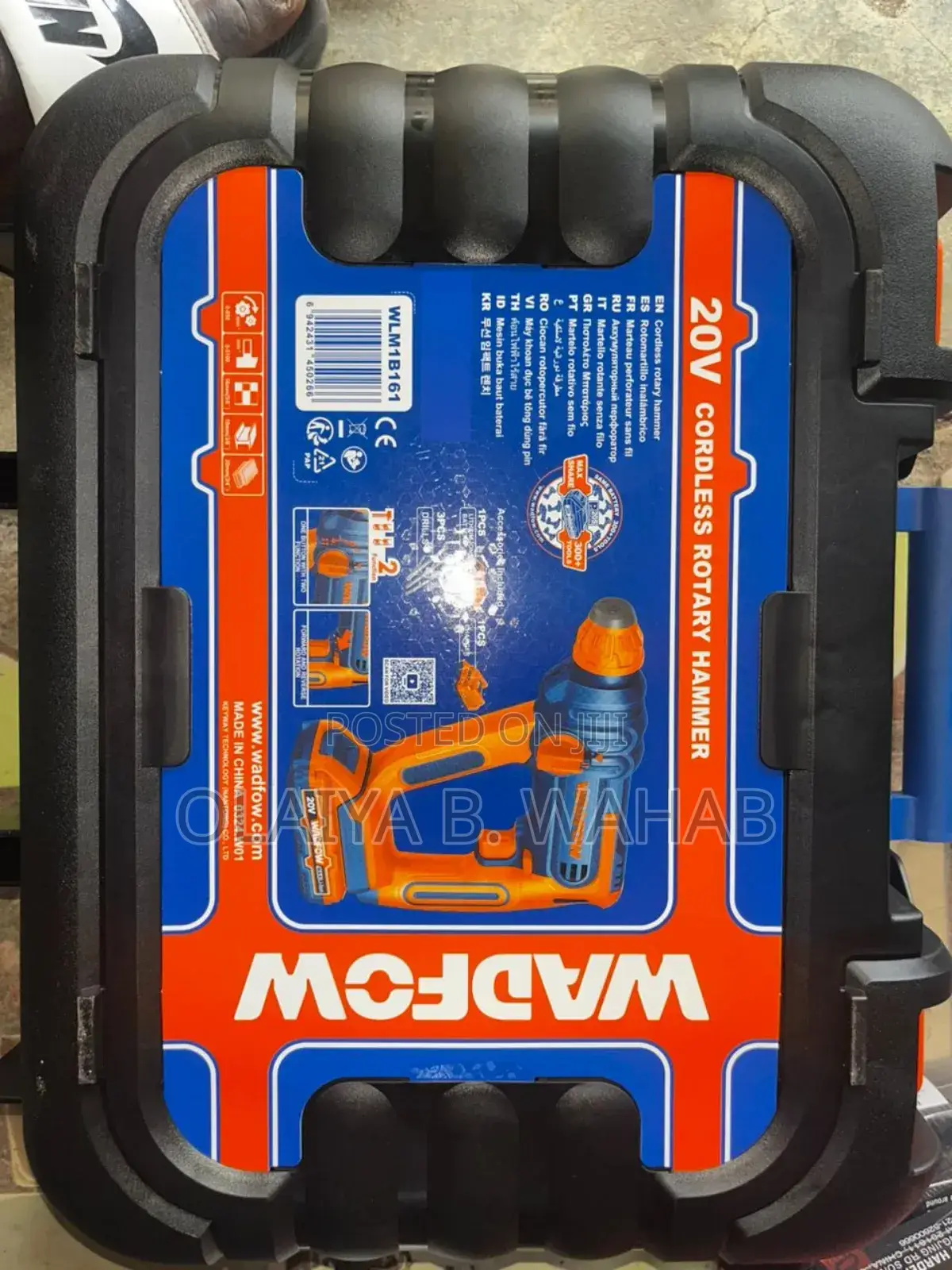 Wadfow 20v Cordless Rotary Hammer Wlm1b161 Drill Kit