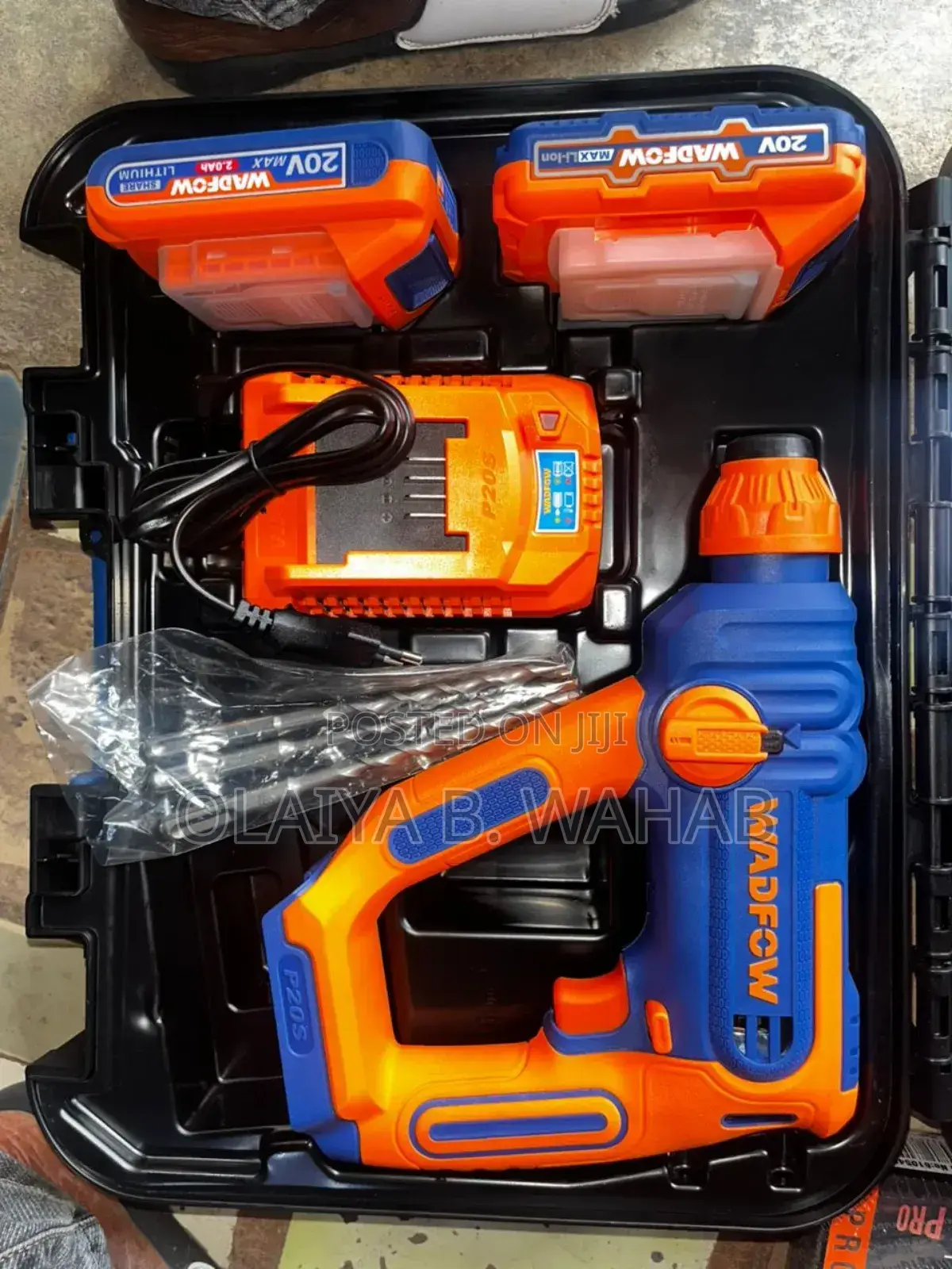Wadfow 20v Cordless Rotary Hammer Wlm1b161 Drill Kit