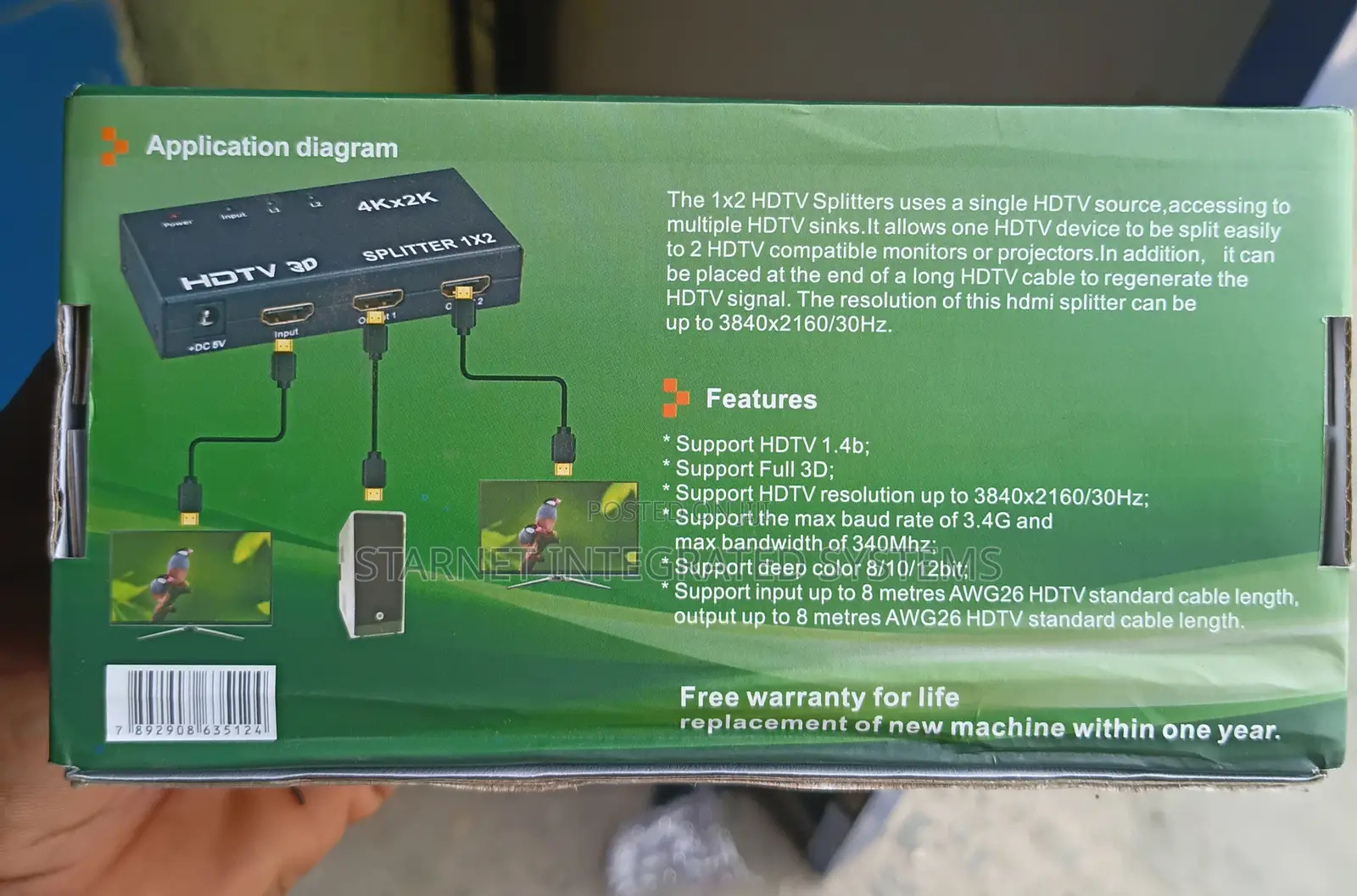 2 Way Hdmi Splitter 1 in 2 Out