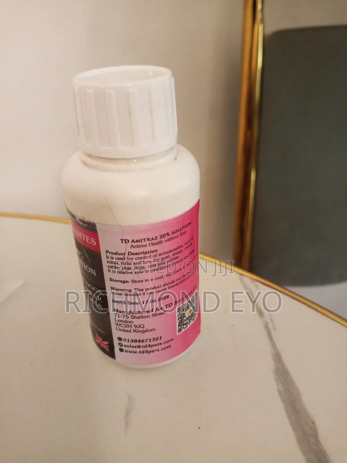 “Ectoparasites; United Kingdom (Uk) 20% Solution for Pets Parasite.
