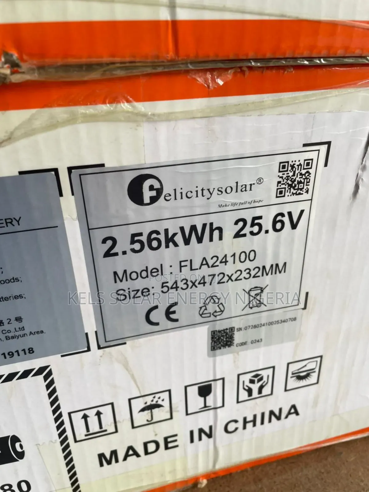 2.5kwh (25.6v) Felicity Lithium Iron Battery