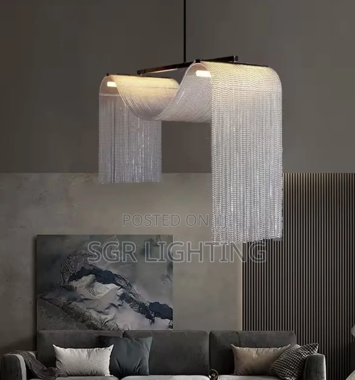 Waterfall Tassel Metal Led Pendant Chadelier