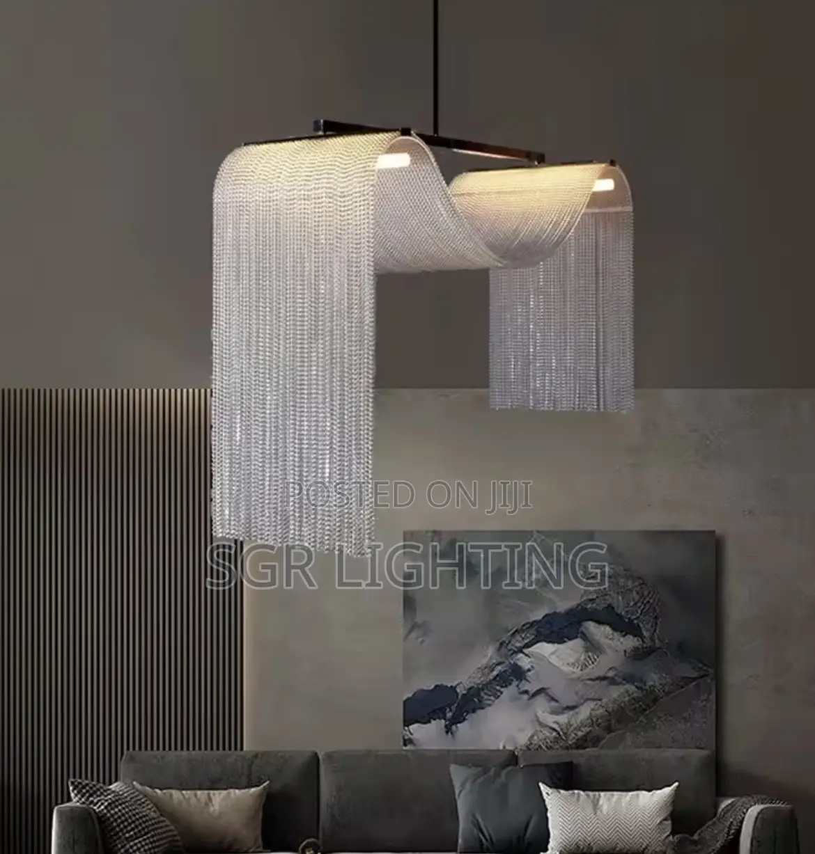 Waterfall Tassel Metal Led Pendant Chadelier