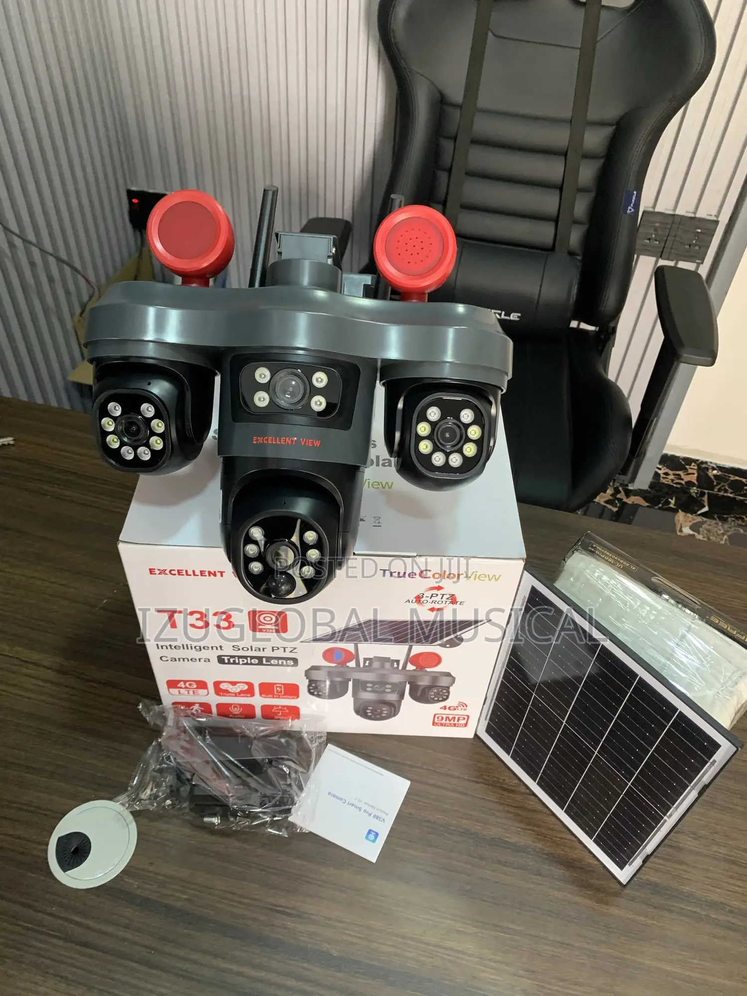 Excellent View T33 V380 Solar Triple Lens Camera