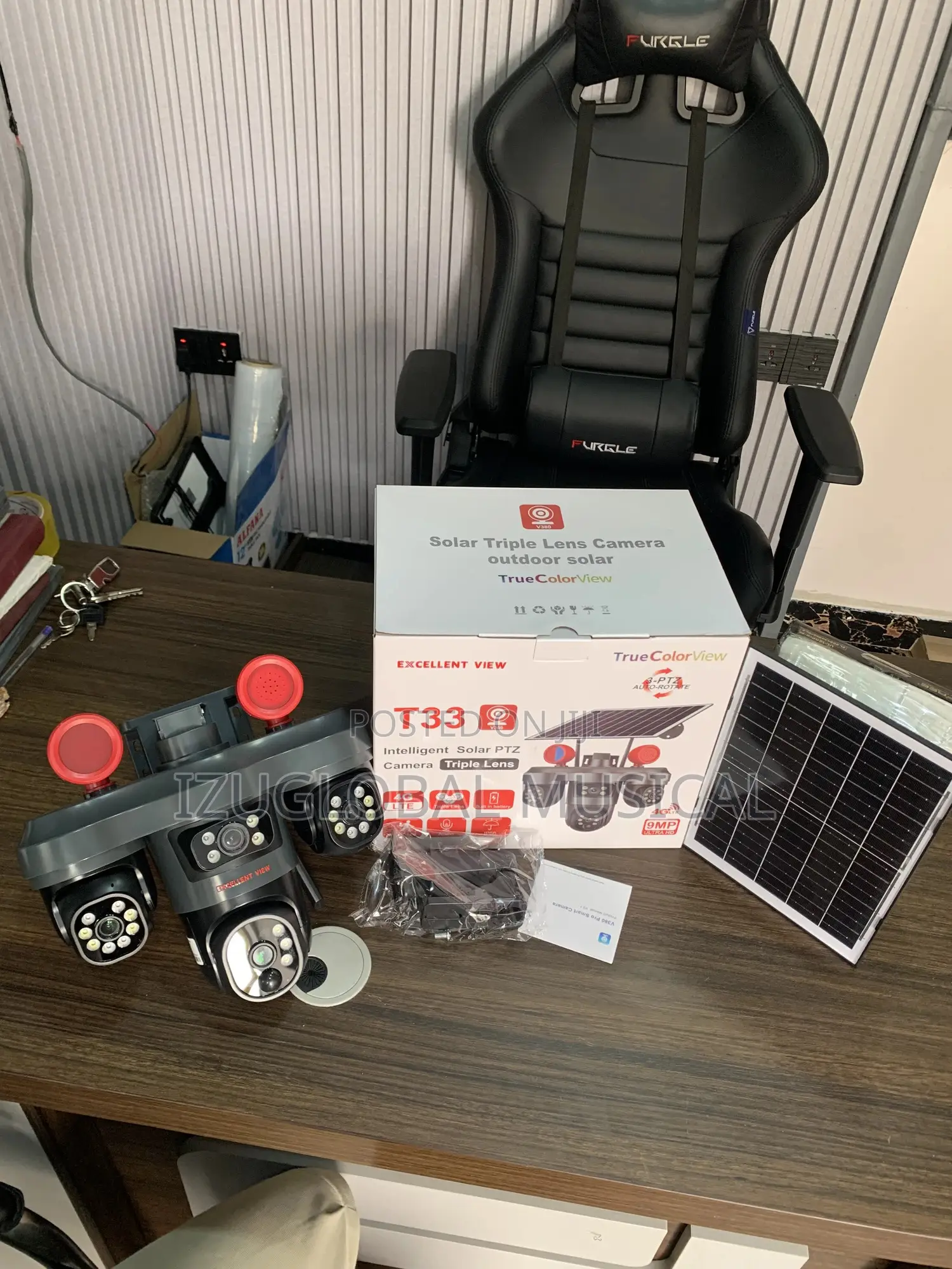 Excellent View T33 V380 Solar Triple Lens Camera