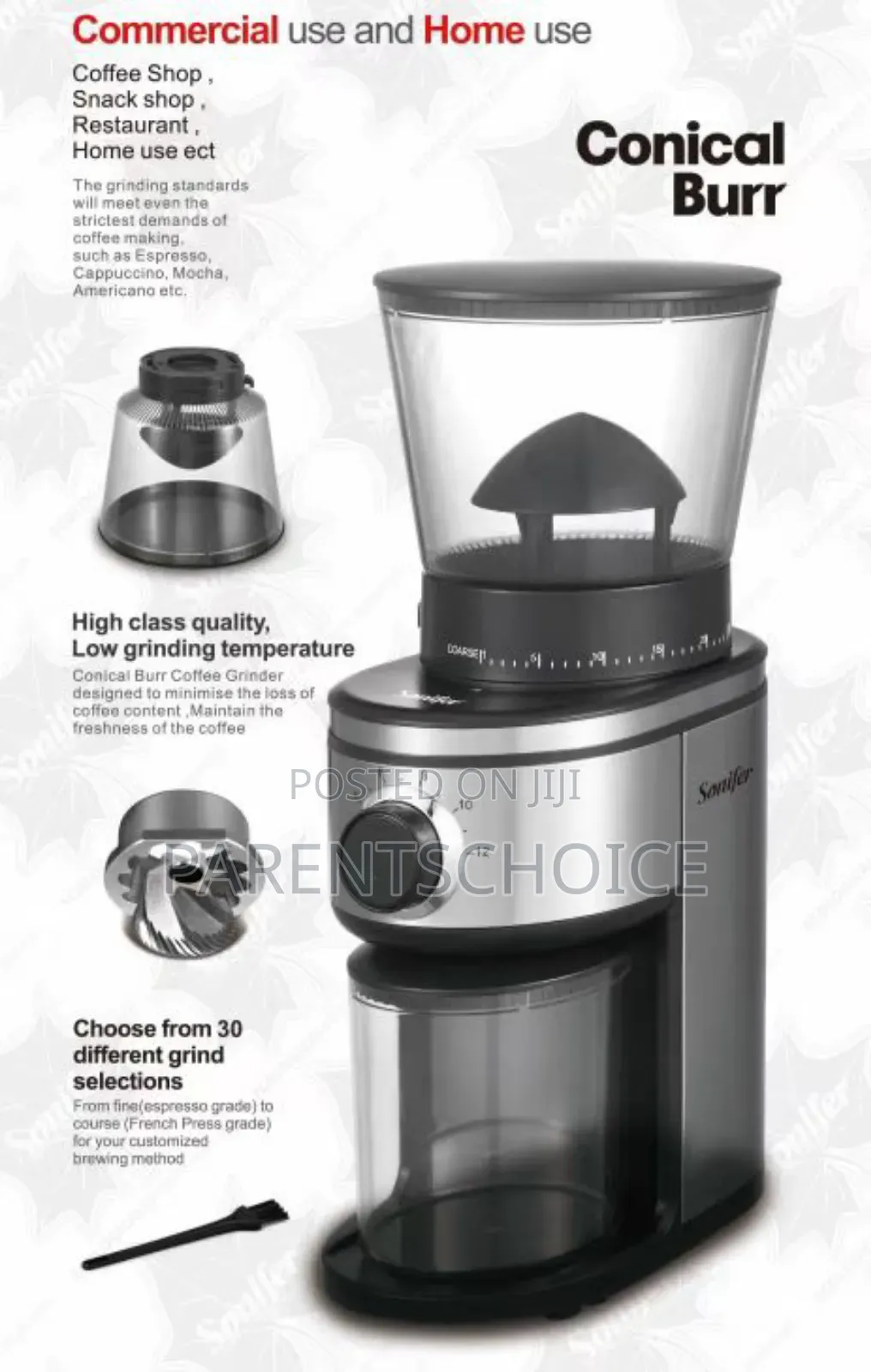 Electric Conical Burr Espresso Home Use and Commercial Coffee Grinder