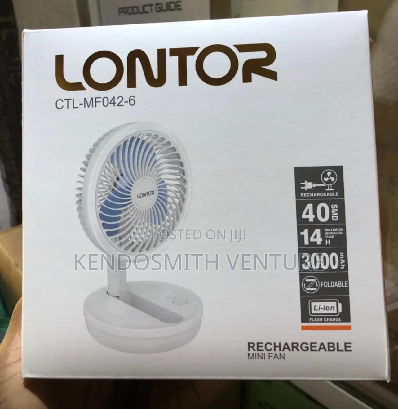 Lontor Mf042-6 Rechargeable Mini Fan With Light (6 Inches)