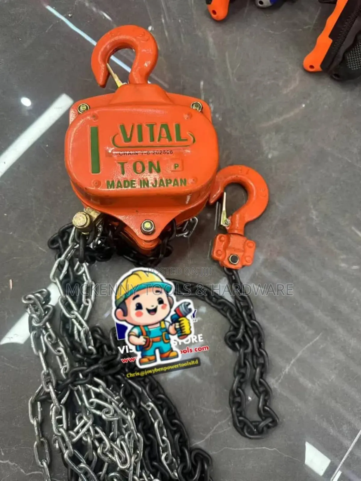 Vital 1 Ton Chain Block – Heavy Duty Manual Chain Hoist