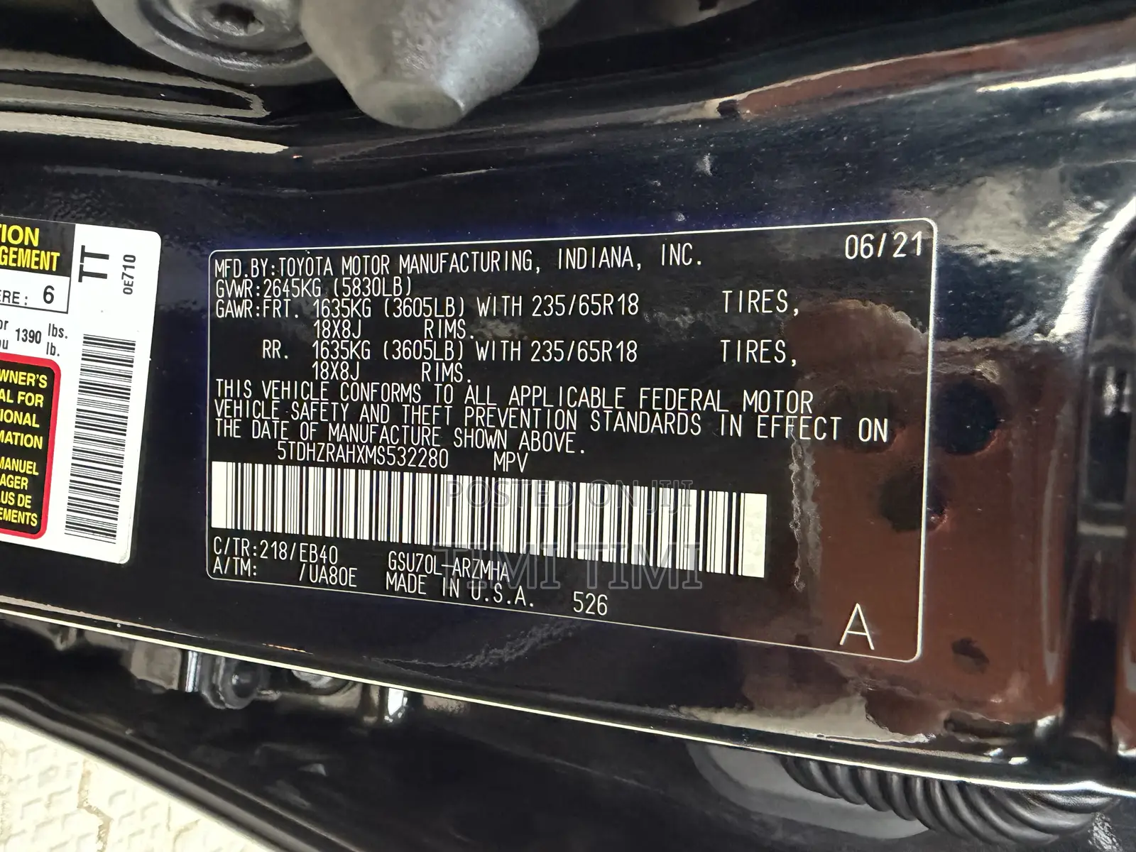 Toyota Highlander XLE 2021 Black