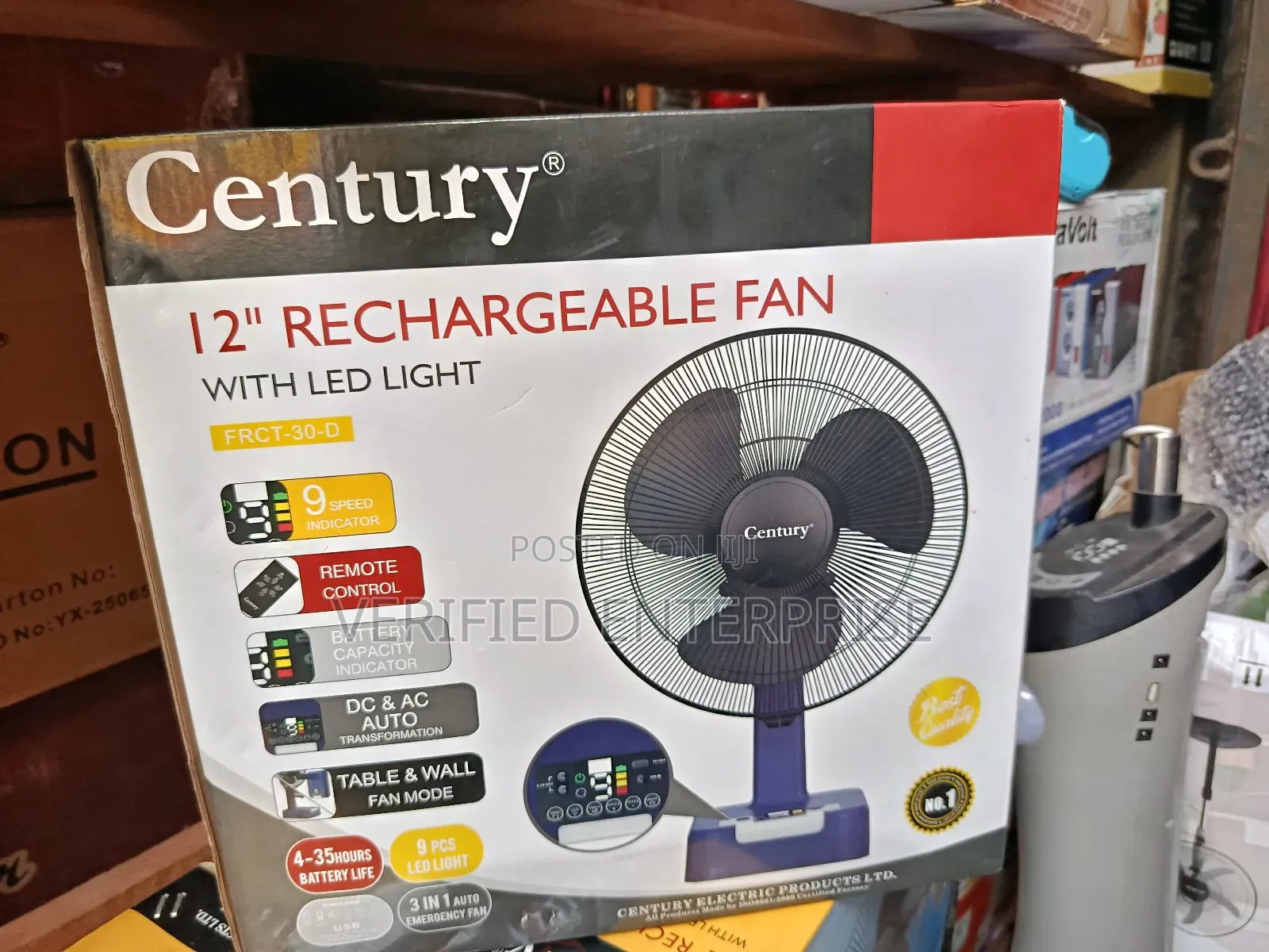 Rechargeable Table/ Wall Fan - 12"