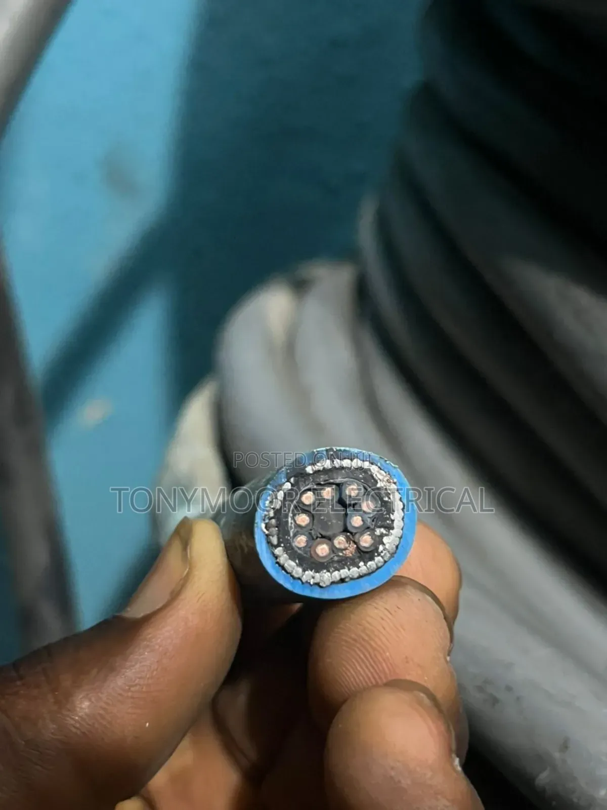 5pair 1mm Armoured Cable (Blue)