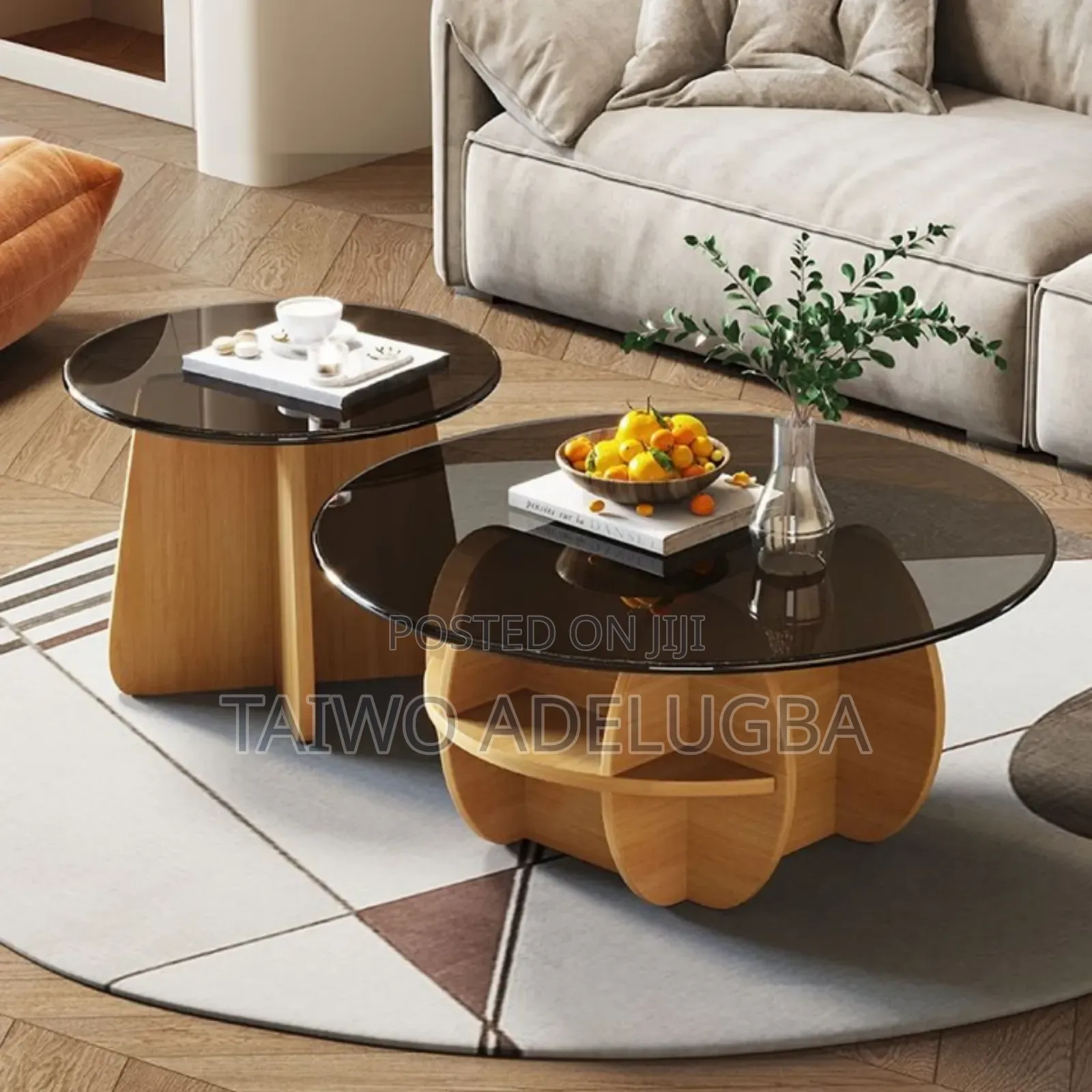 2pcs Glass Top Luxury Center Table