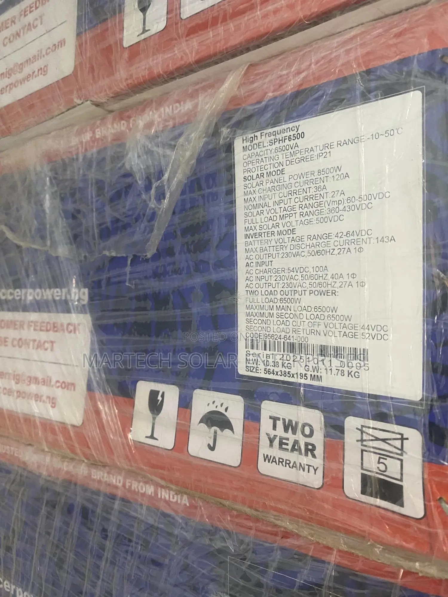 Soccer Power 6.5kva/48v Hybrid Inverter