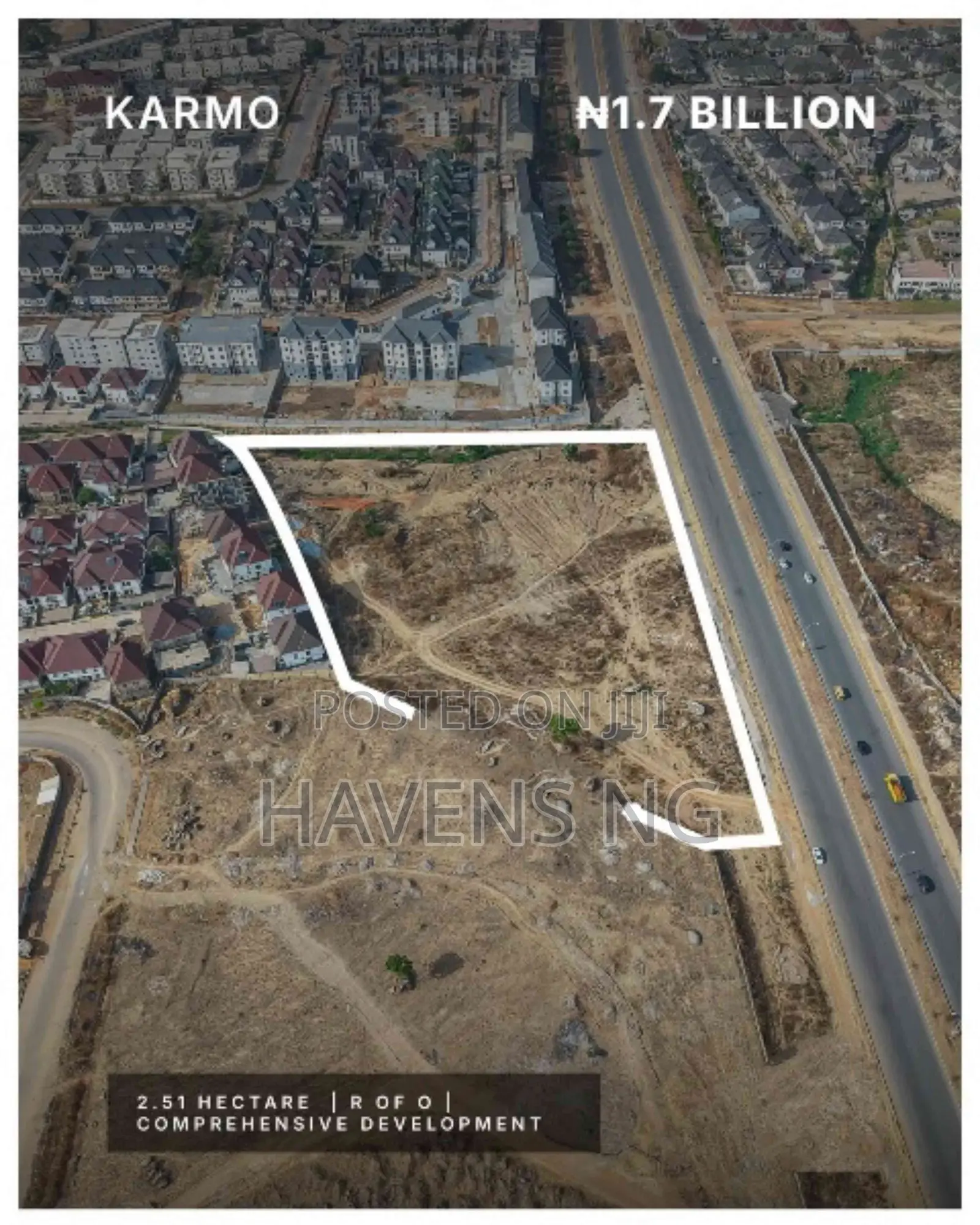 Karmo • 2.51 Hectares (25,100 Sqm) • ₦1.7 Billion • Rofo