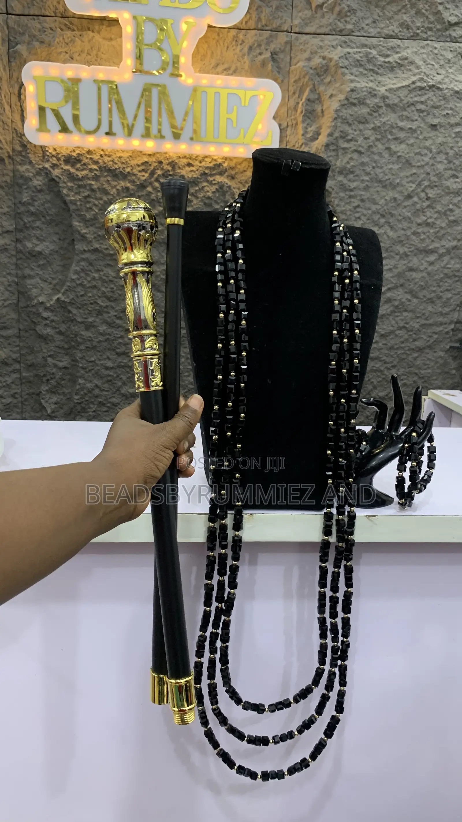 Black Agbada Bead