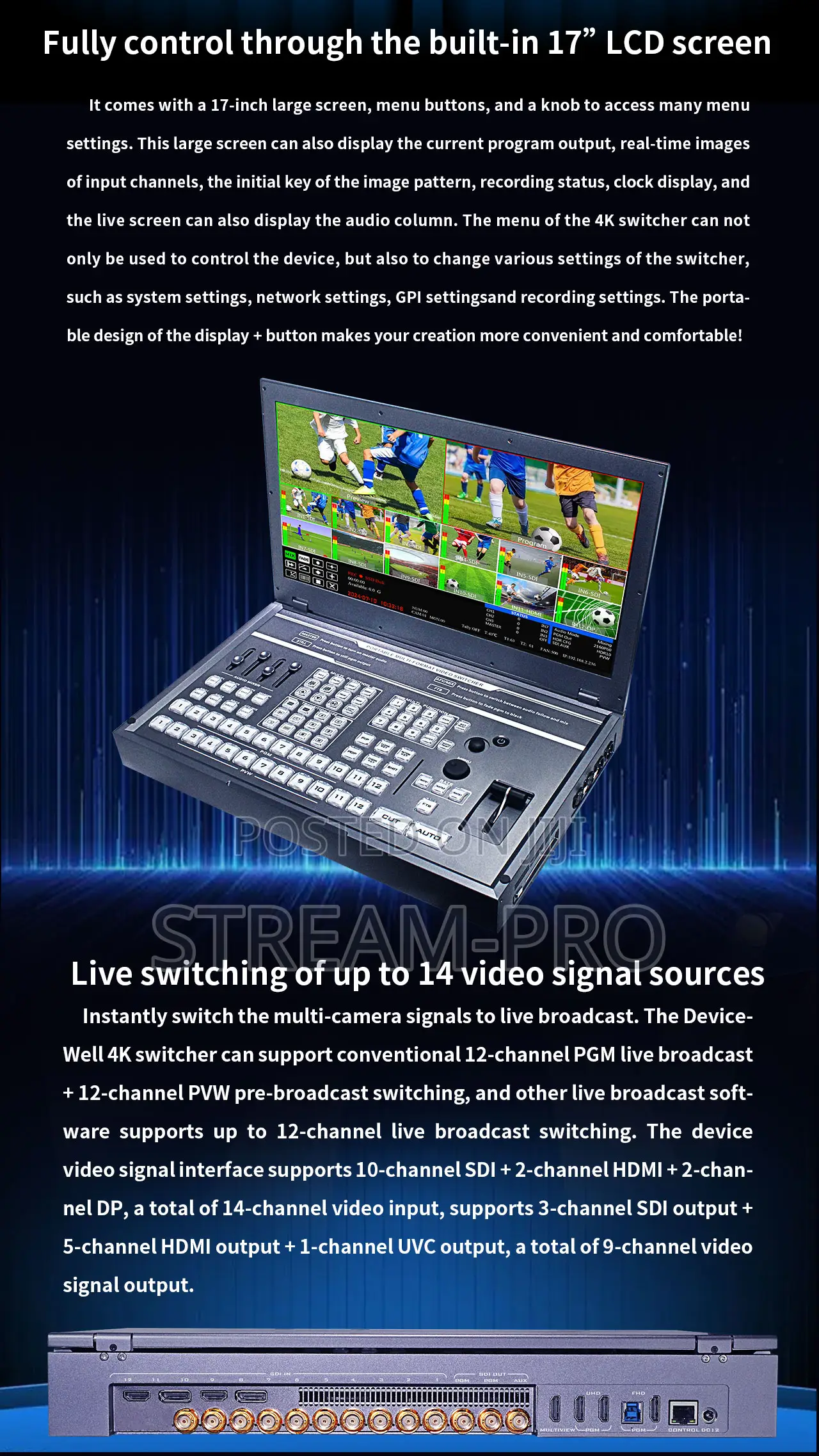 Devicewell 12g Uhd 14-ch Video Switcher-uhs9916r