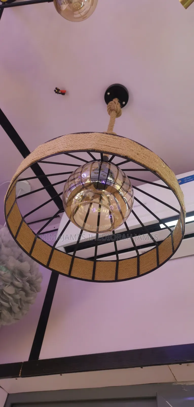 Industrial Pendant Light 30*40*50 Cm Retro Style Led Rope Pendant