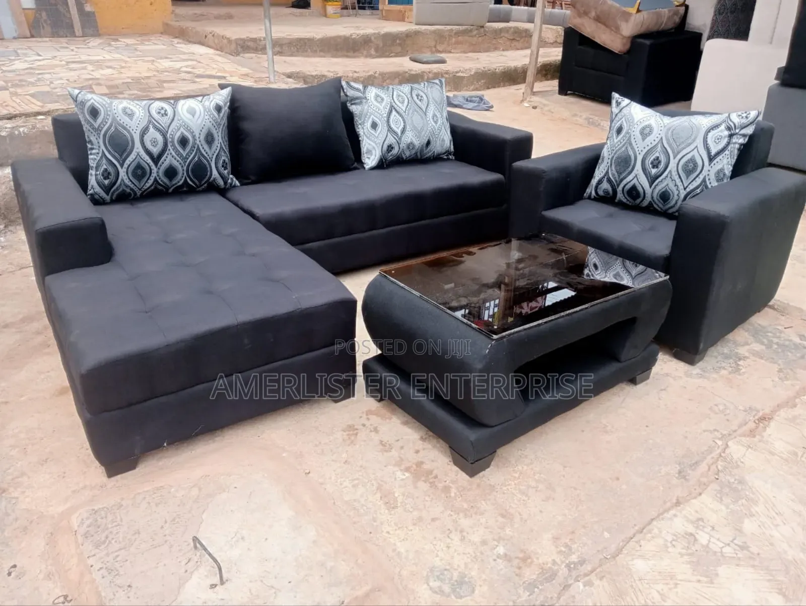 L Shape Sofa and Center Table