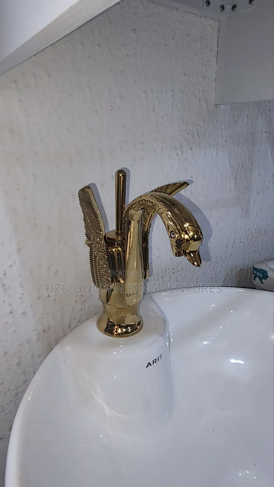 Gold and Stainless Dragon Head Basin Mixer