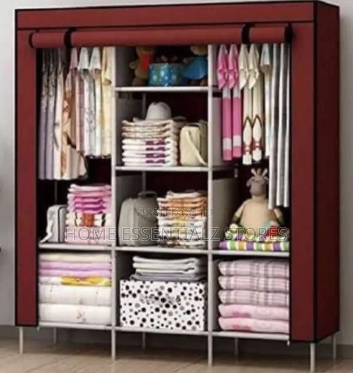 Quality Iron Fabric Wardrobe With 3 Partitions