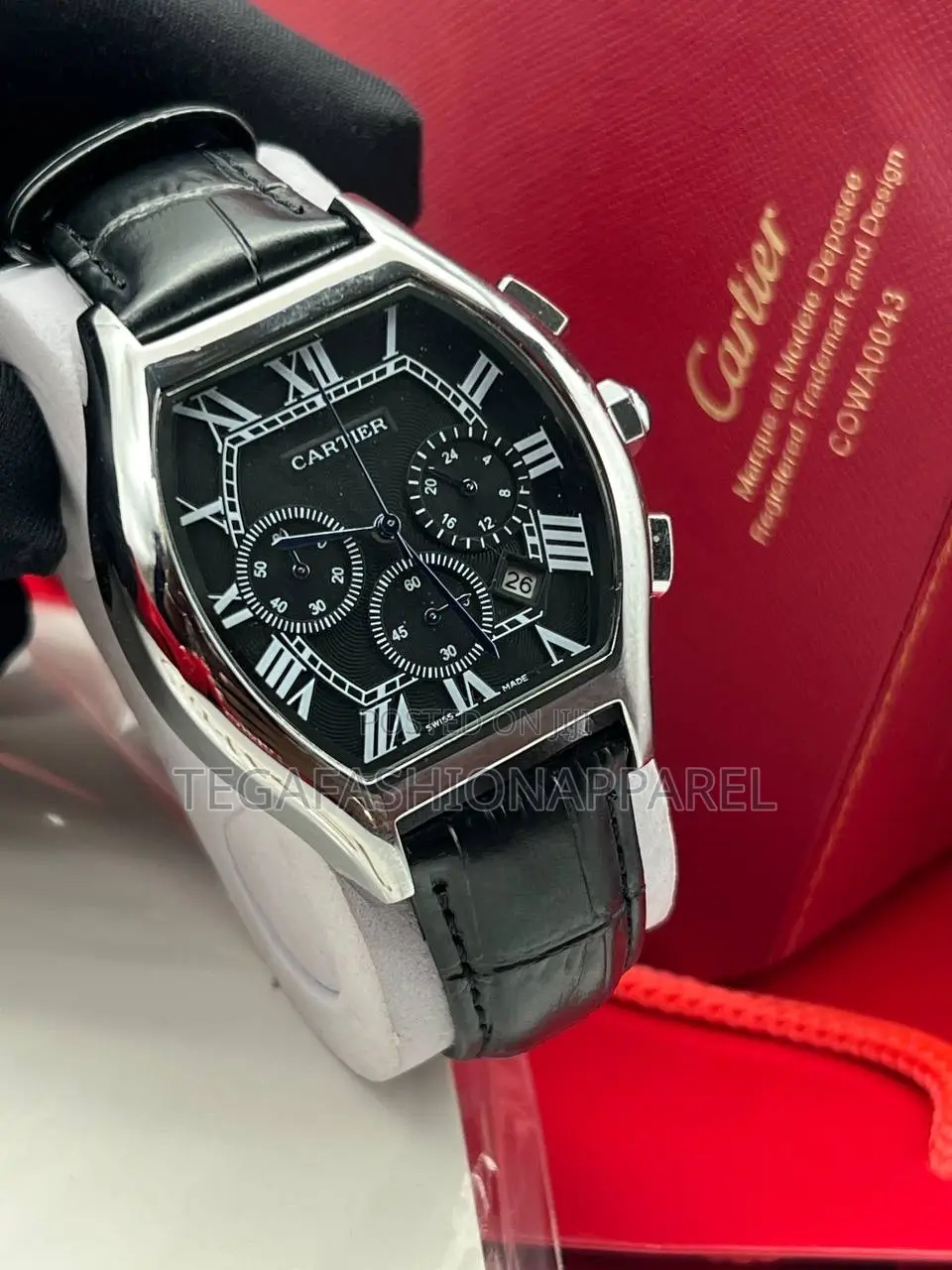 Cartier Chronograph Leather Wristwatch