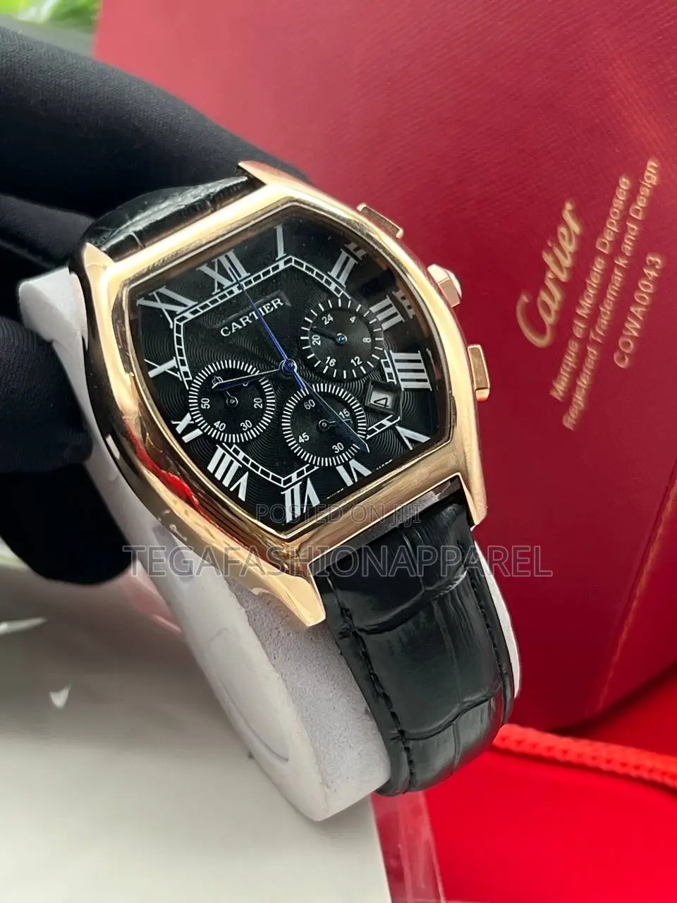Cartier Chronograph Leather Wristwatch