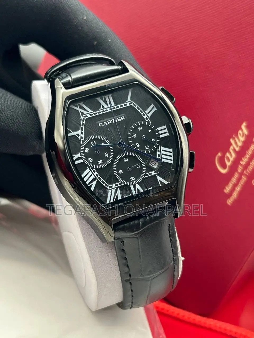 Cartier Chronograph Leather Wristwatch