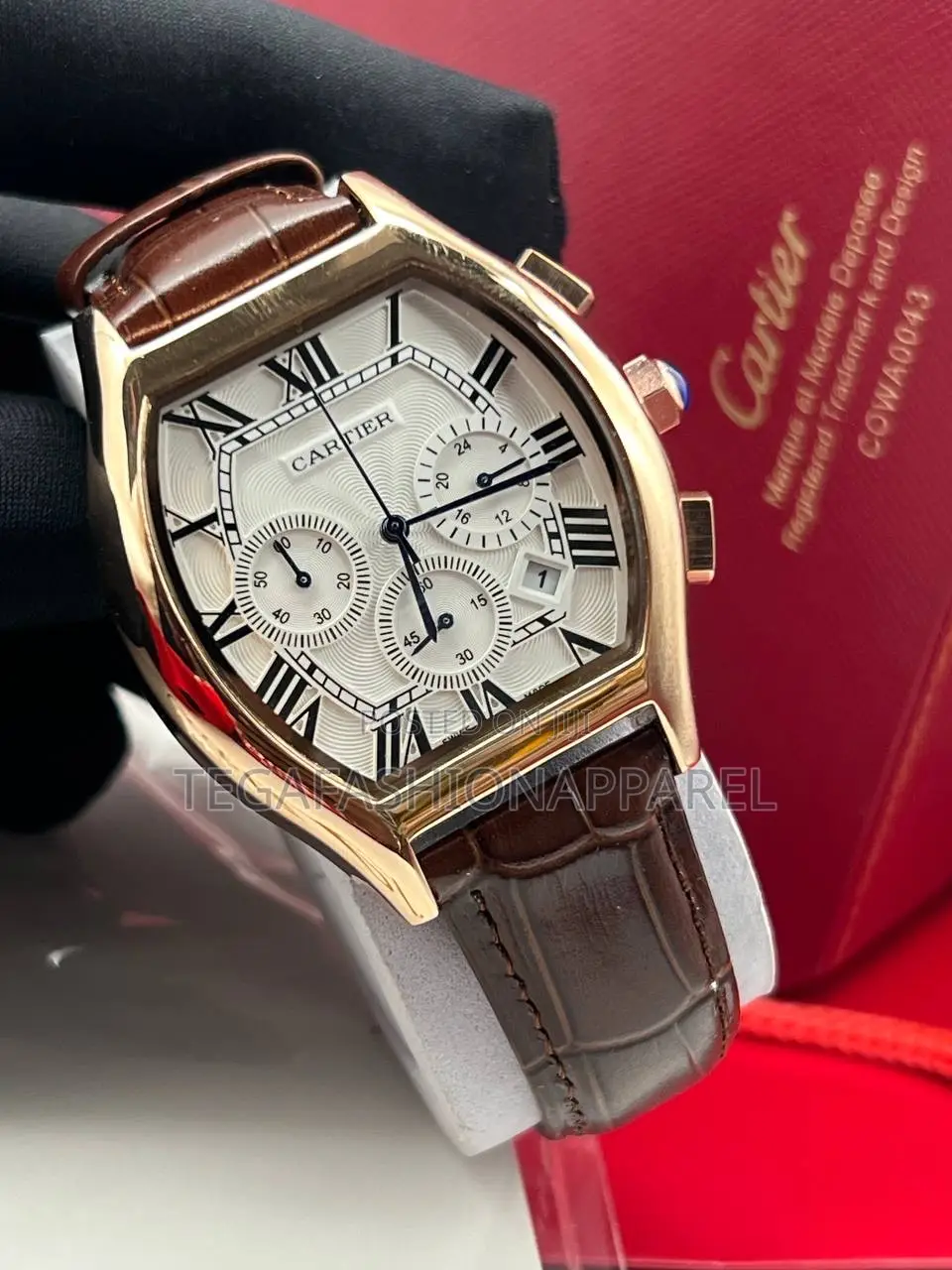 Cartier Chronograph Leather Wristwatch