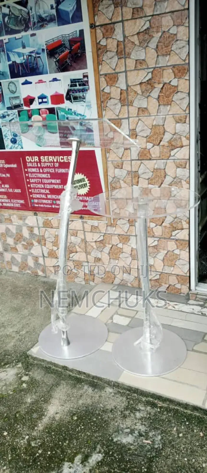 Acrylic Single Pole Altar Desk
