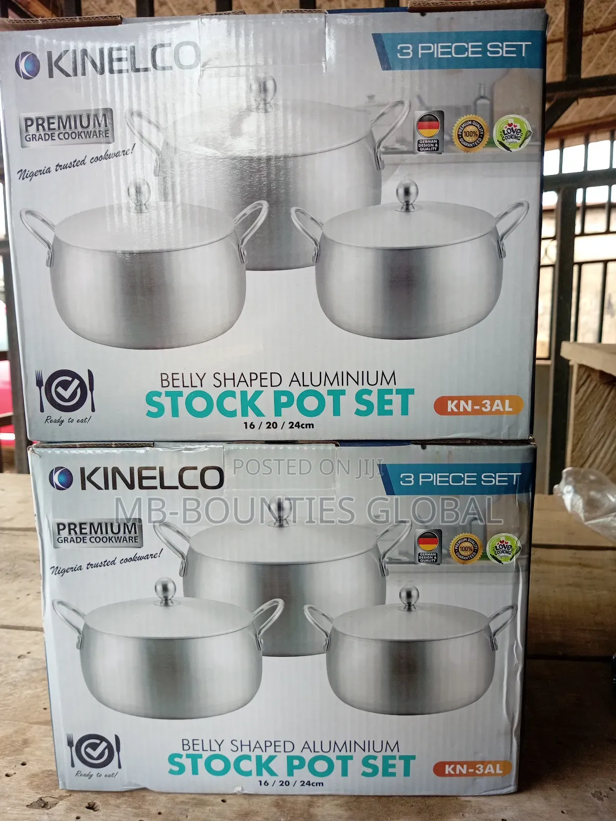 3pieces Aluminium Belly Pot