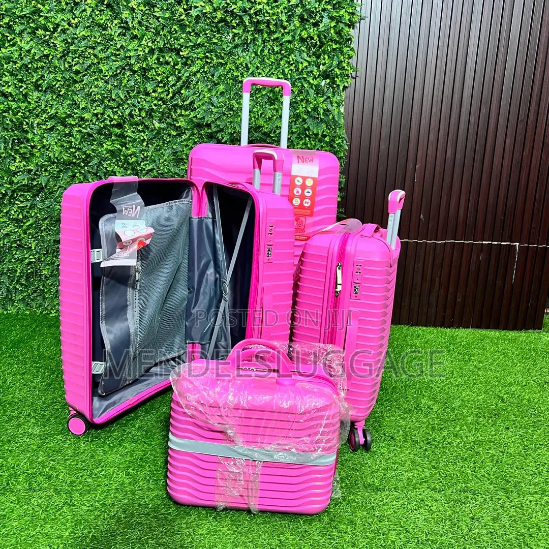Title: 3-Piece Pink Hard Shell Travel Suitcase Luggage Set