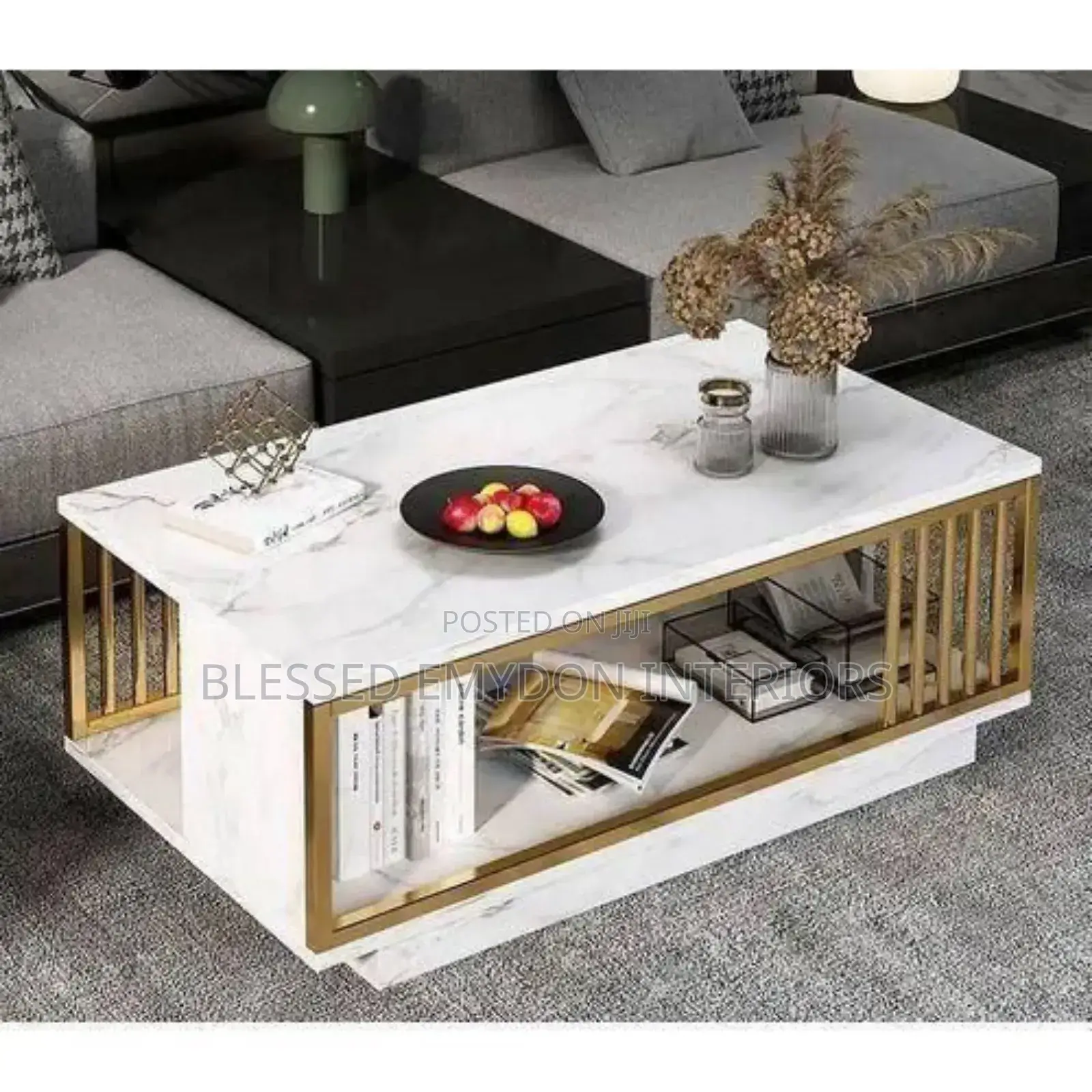 Center Table and Luxury Square Coffee Side Stool( X2 )