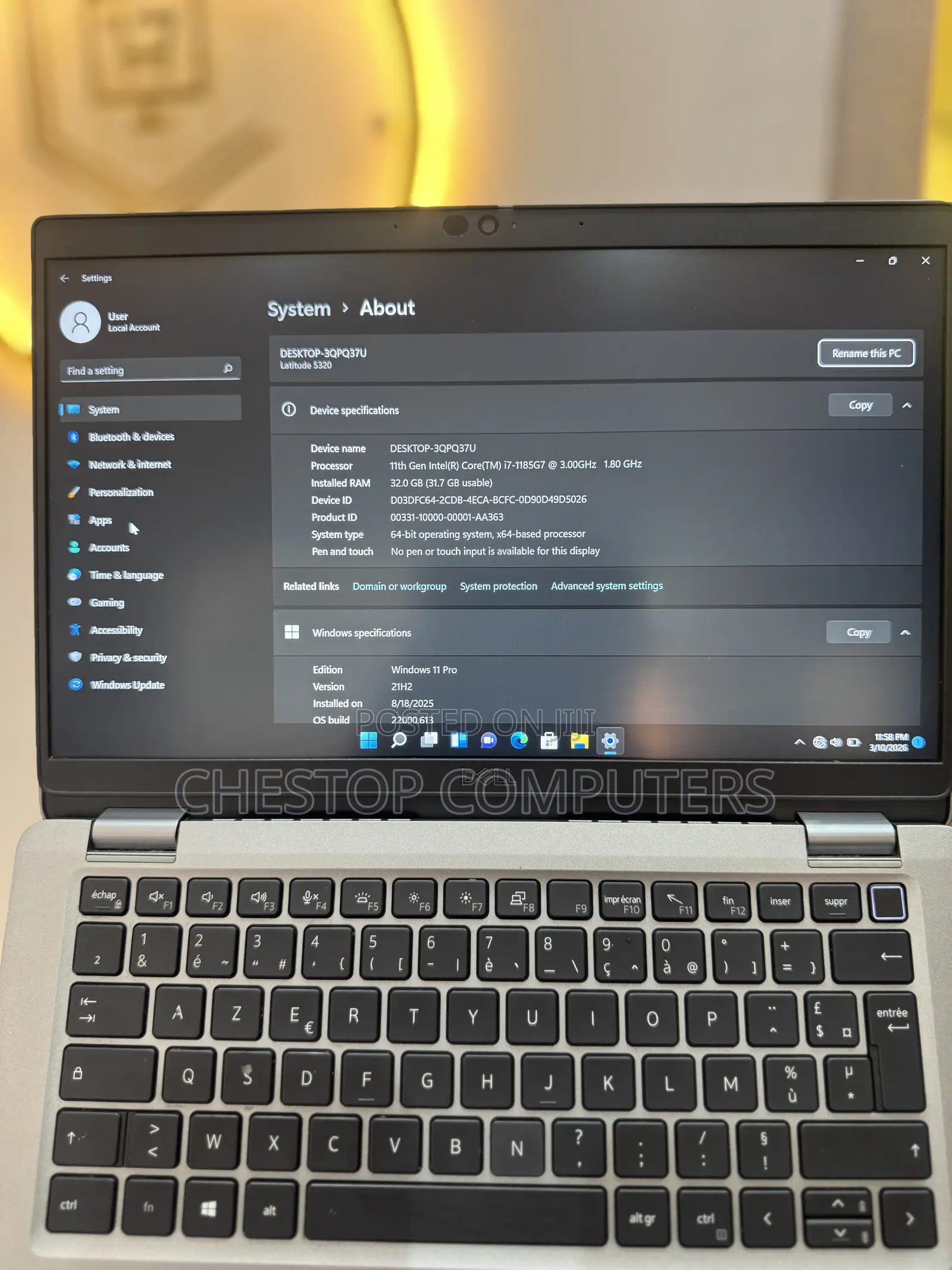 Laptop Dell Latitude 5320 32GB Intel Core i7 SSD 512GB