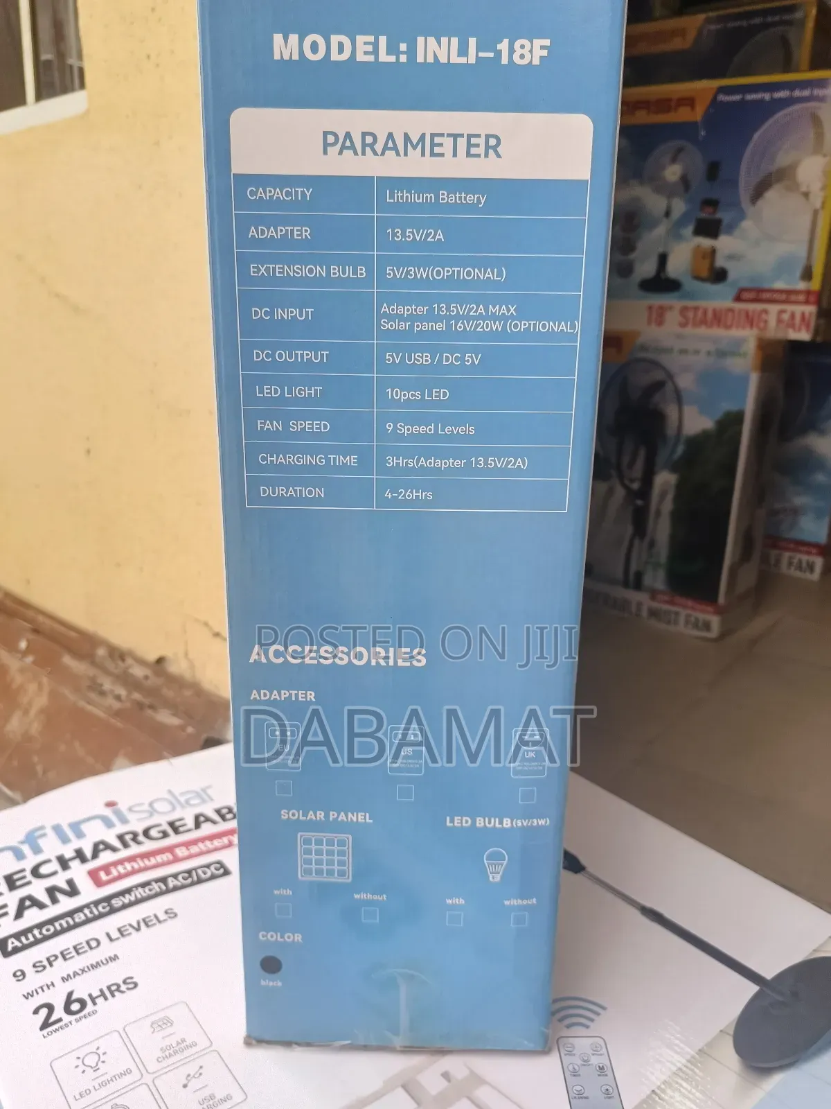 Infinisolar Rechargeable 18 Inches Lithium Battery Fan