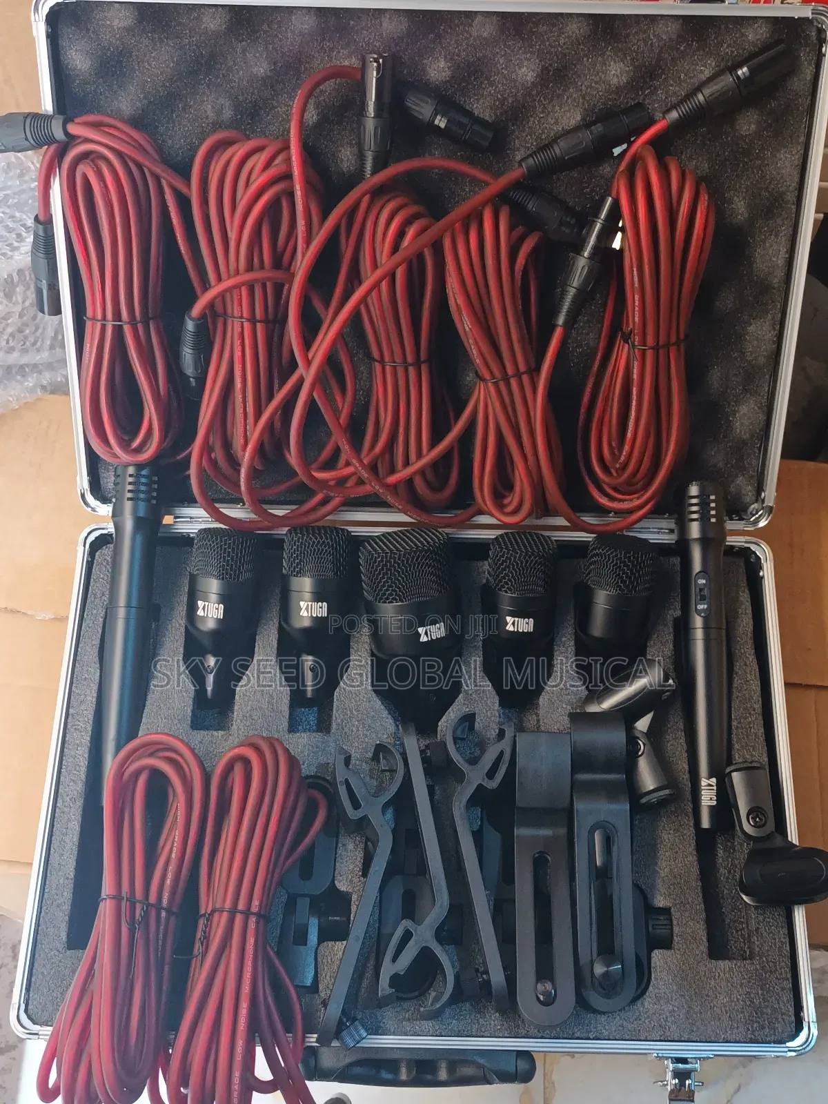 Original 7 Kits Tuga Professional Drum Microphone With Copper Cable.