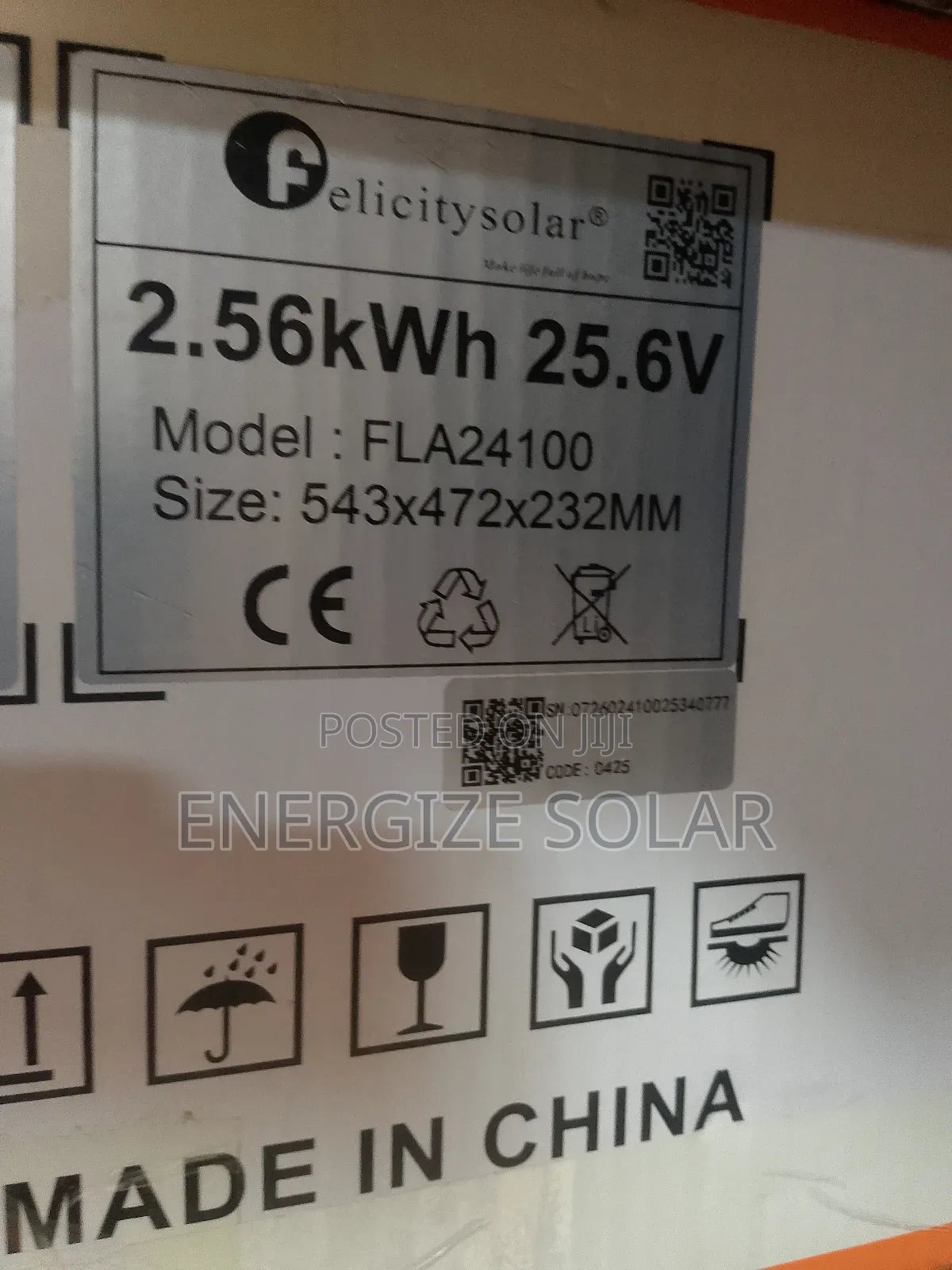 2.5kwh 25.6v Felicity Lithium Battery