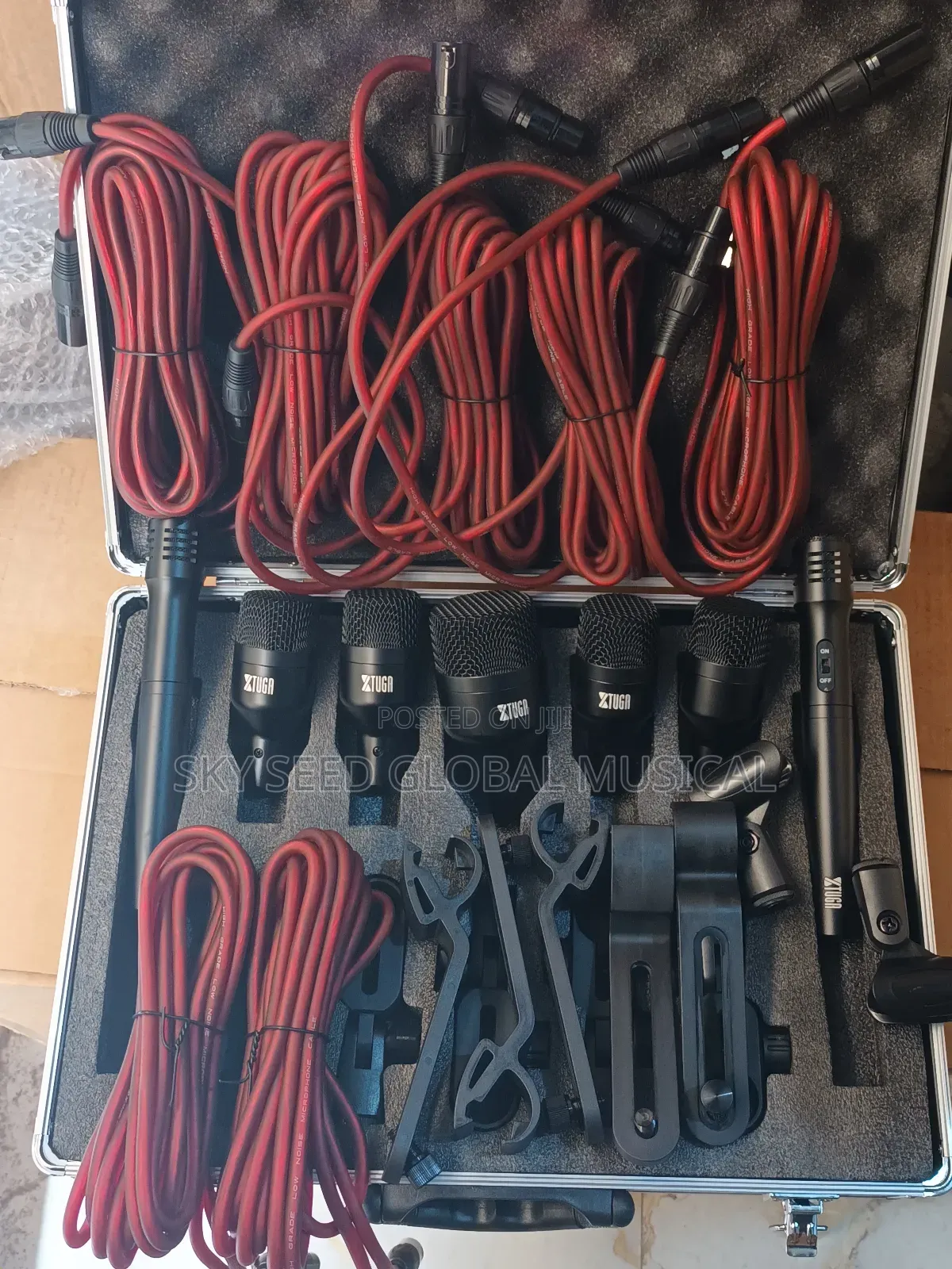 Original Tuga 7 Kits Professional Drum Microphone With Copper Cables