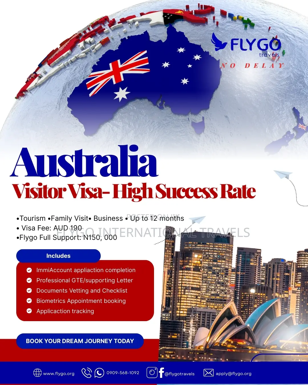 Australia Visitor Visa (Subclass 600) – High Success | Flygo Travels