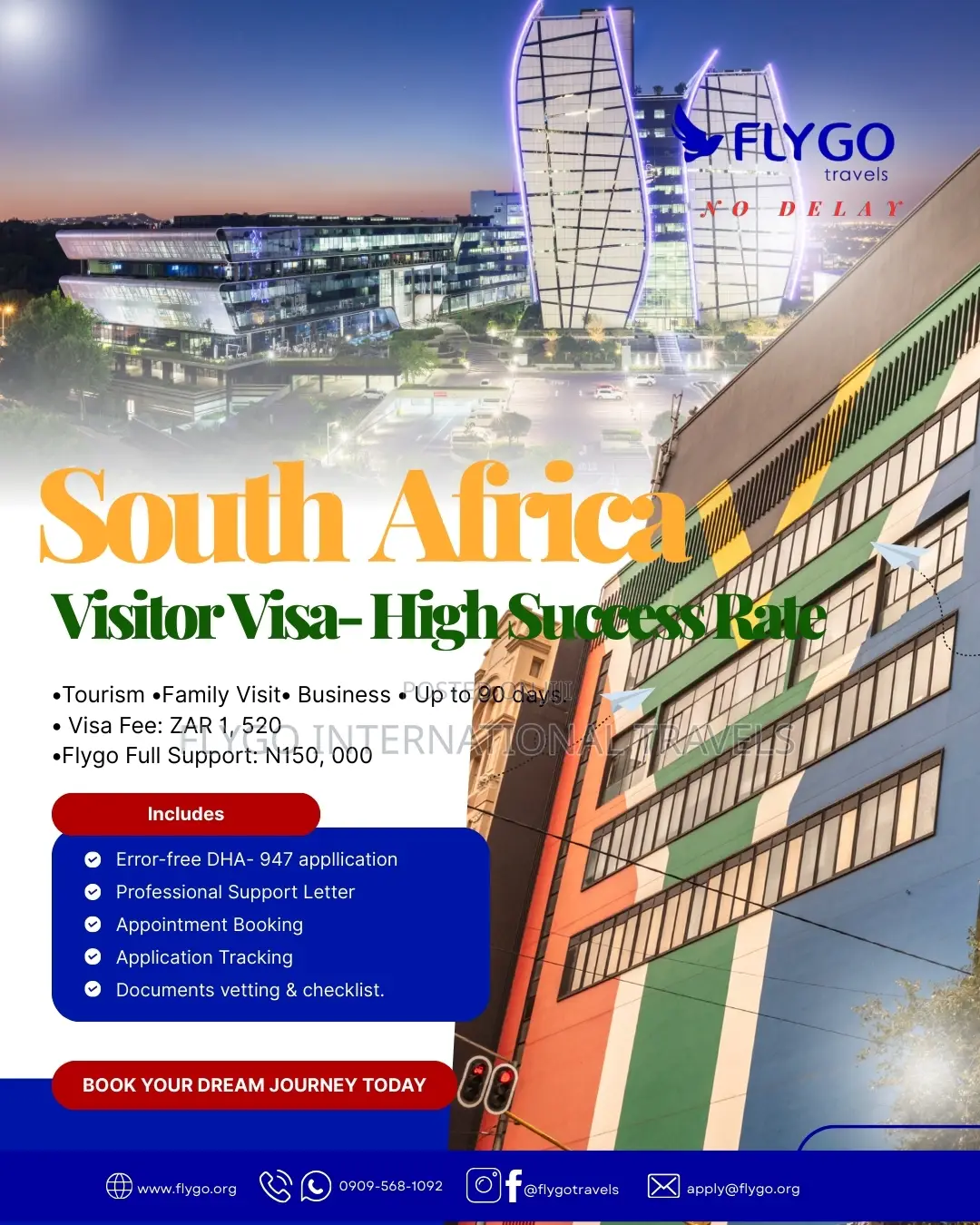South Africa Visitor Visa – High Success Rate | Flygo Travels