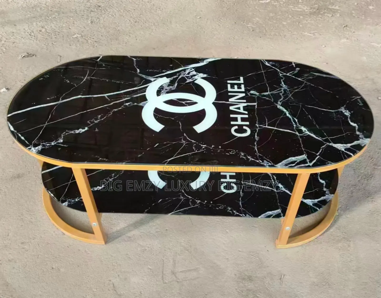 Glass Top Chanel Center Table