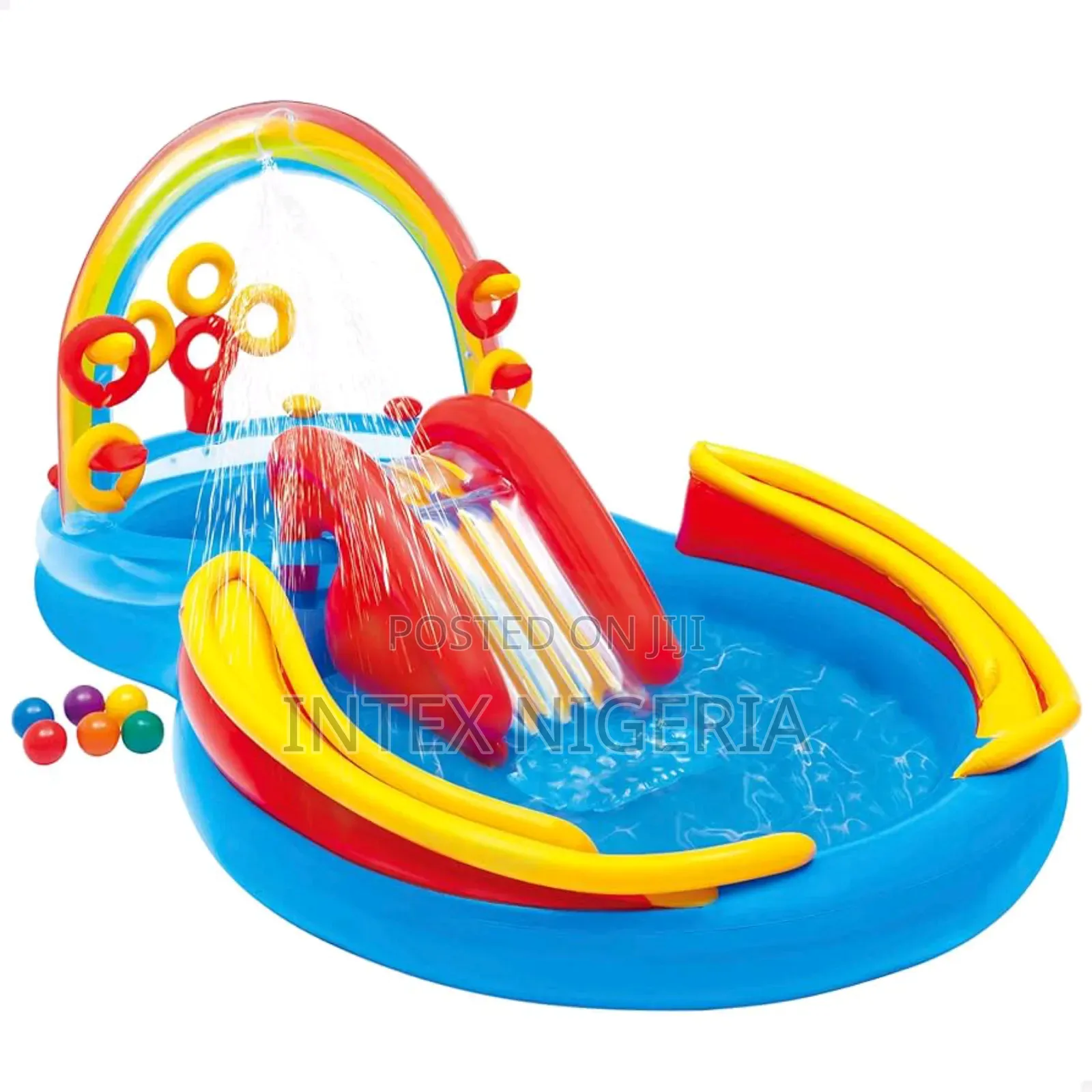 Intex Rainbow Ring Inflatable Play Center With Slide