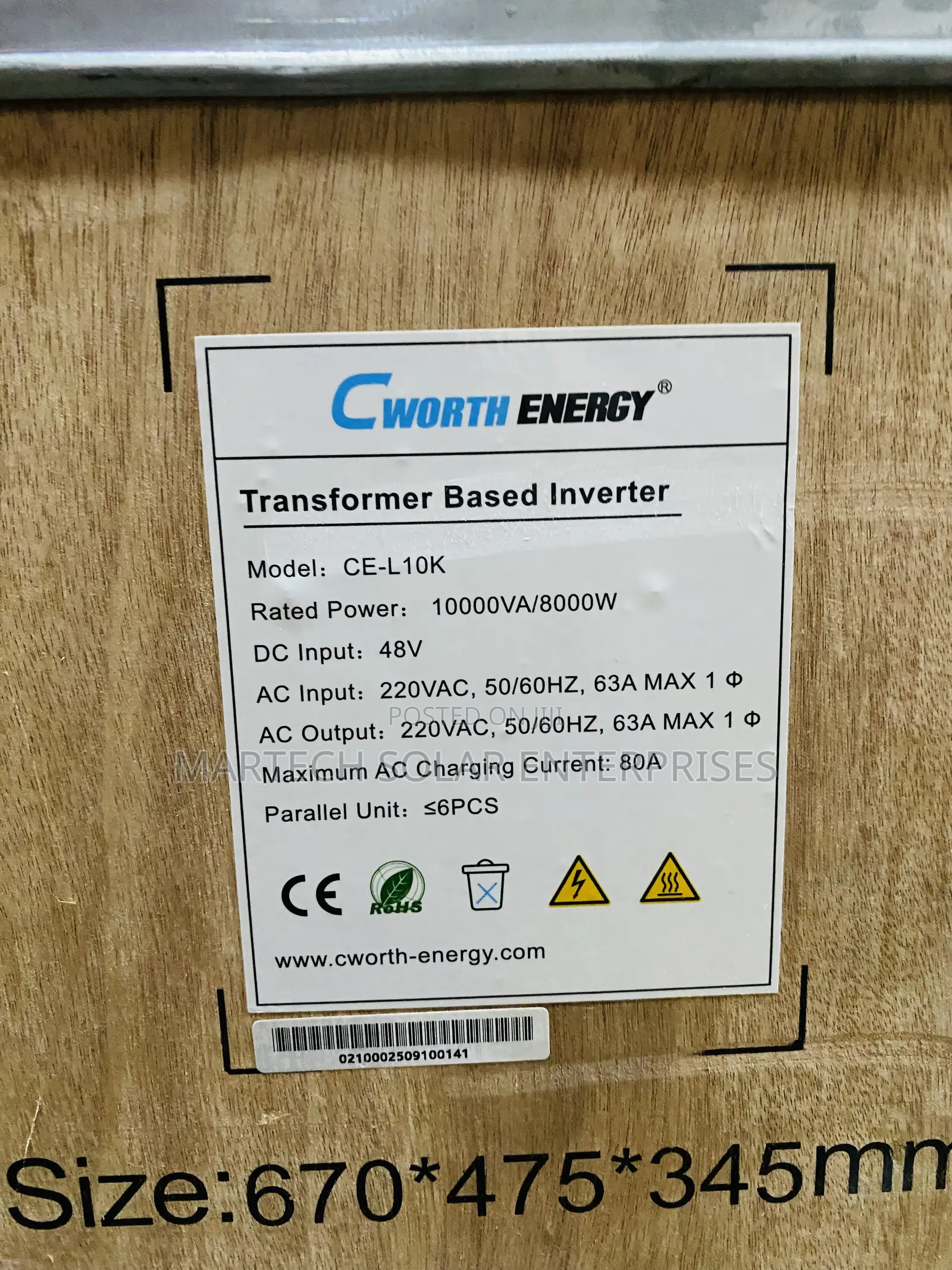 10kva/48v Cworth Energy Transformer Based Inverter