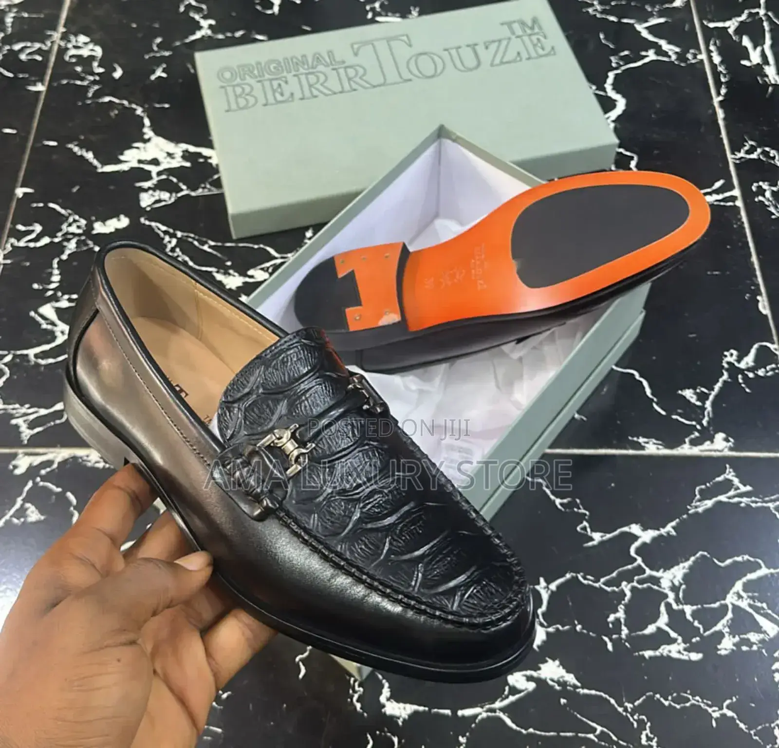 Berrtouze Genuine Leather Designer Men's Loafers Shoes