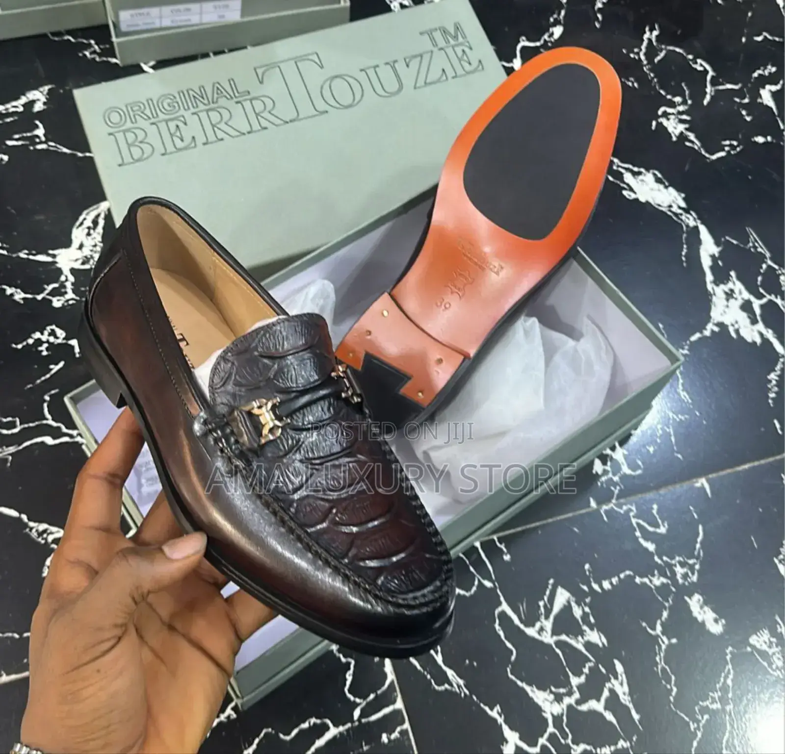 Berrtouze Genuine Leather Designer Men's Loafers Shoes
