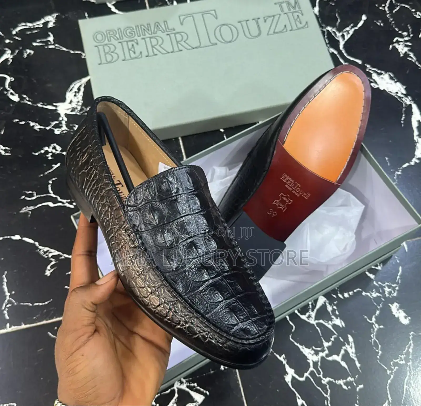 Berrtouze Genuine Leather Designer Men's Loafers Shoes